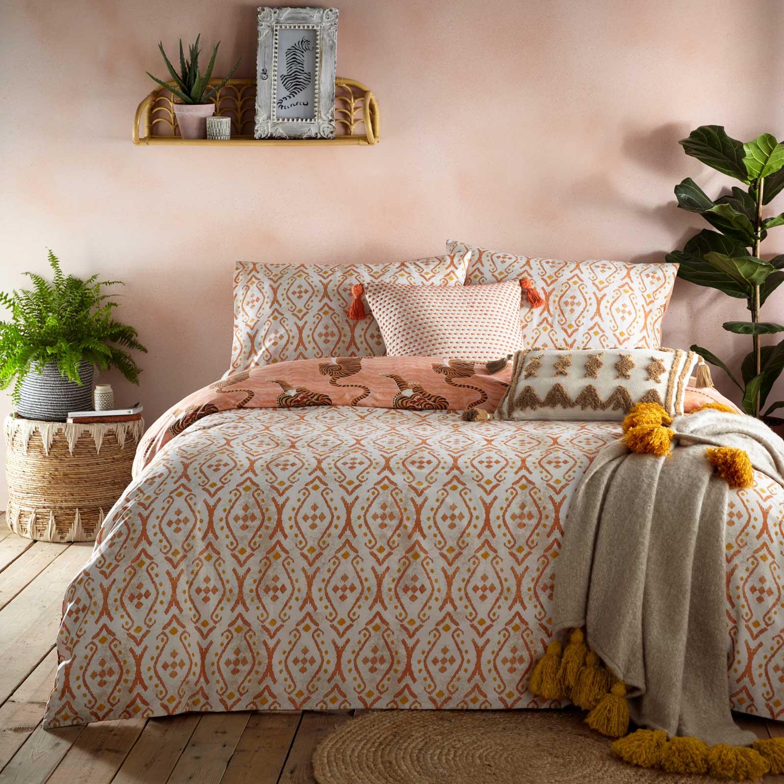 Orange Duvet Covers Tibetan Tiger Reversible Quilt Cover Bedding Sets by furn. eBay