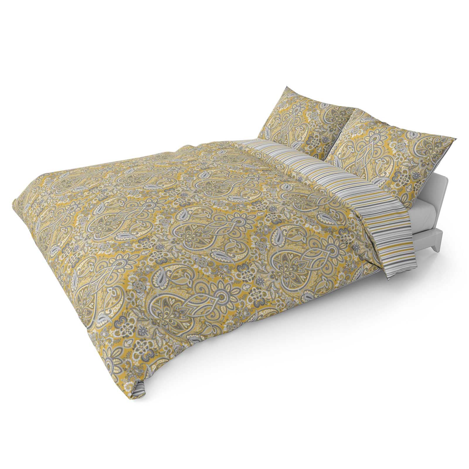 Ochre Duvet Cover Yellow Mustard Printed Quilt Set Bedding Covers Sets