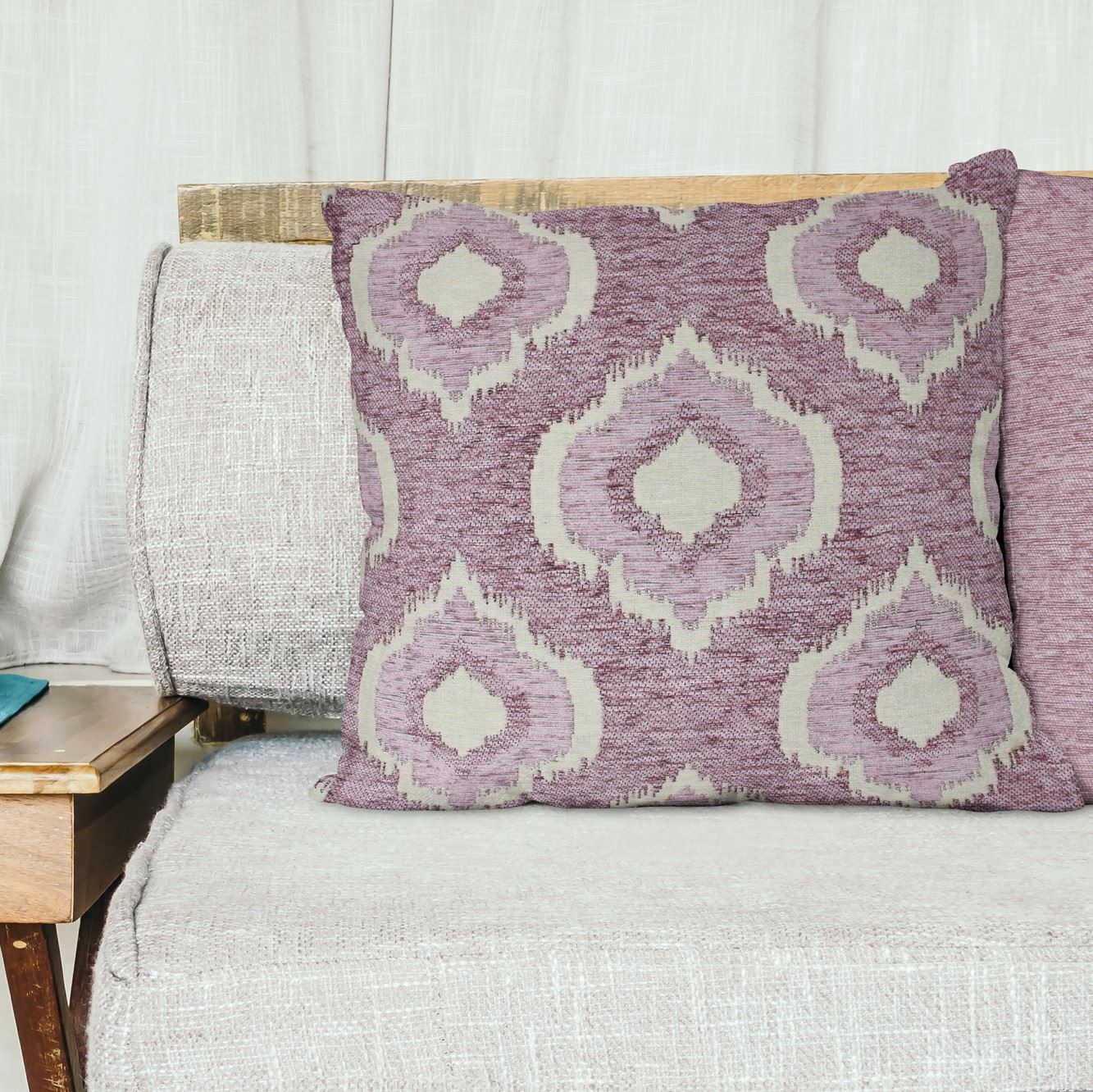 Heather Lilac Natural Cream Cushion Covers 18"x18" (45cm x 45cm) Cover