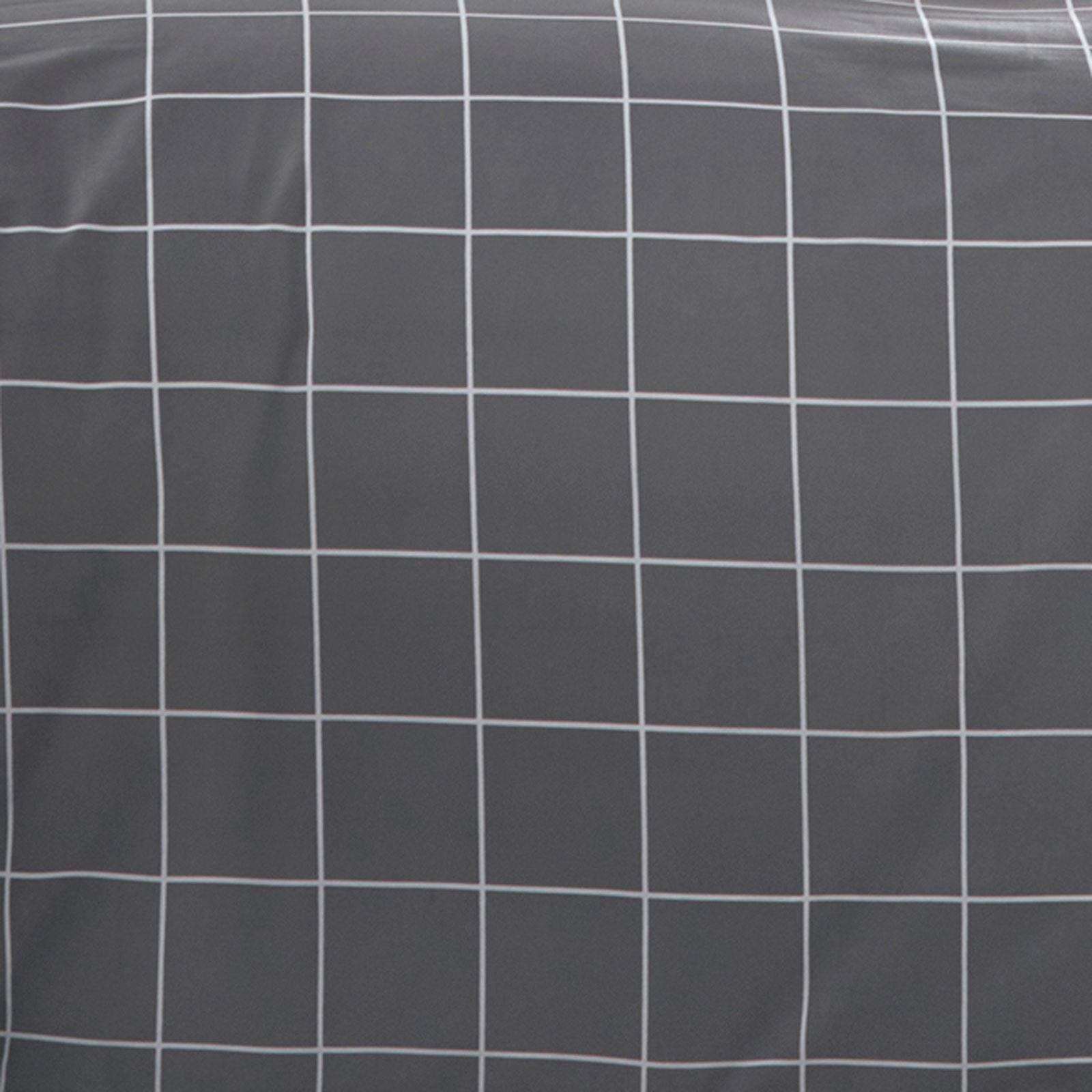 grey check single duvet cover