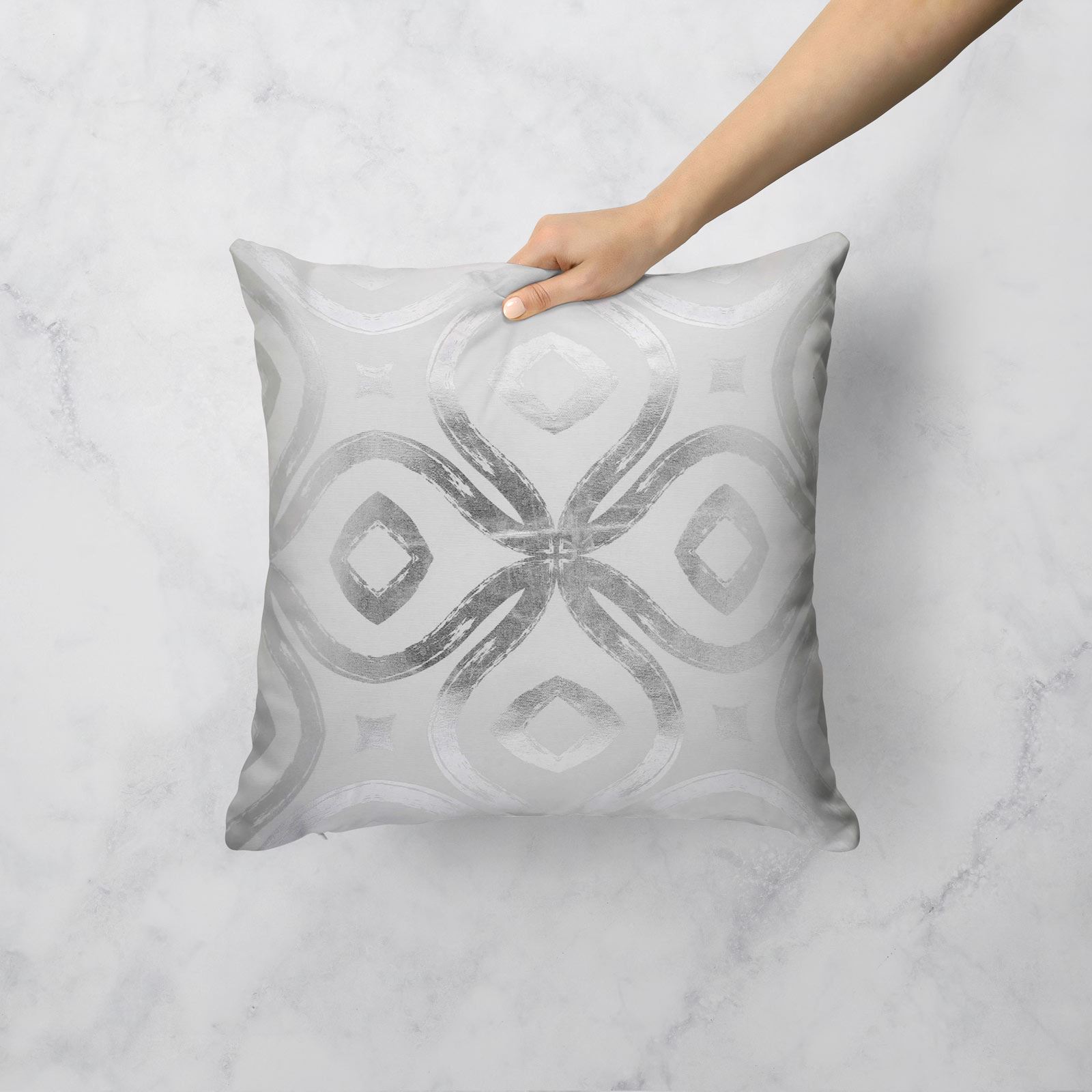 METALLIC PRINTED CUSHION COVER MODERN METAL FOIL CUSHION COVERS SILVER