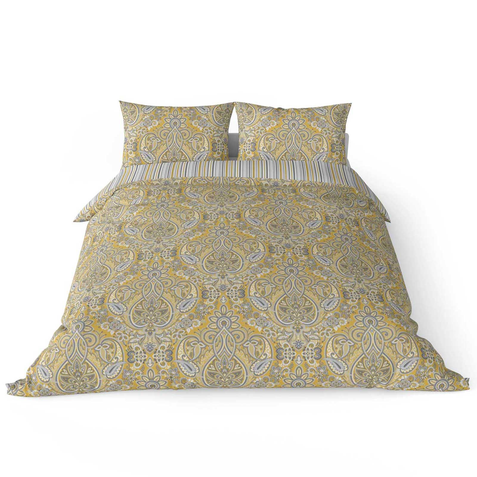 Ochre Duvet Cover Yellow Mustard Printed Quilt Set Bedding Covers Sets