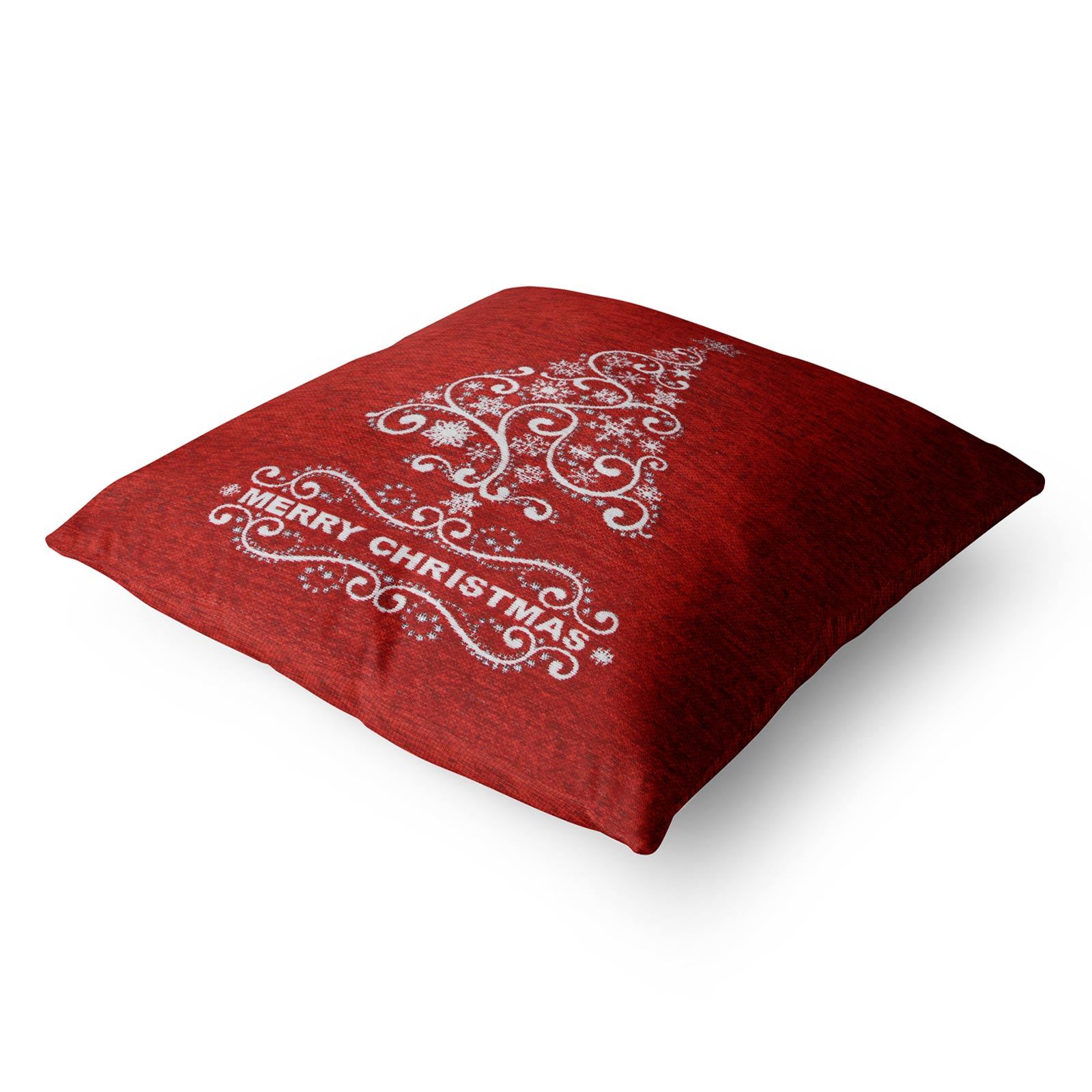 Christmas Cushion Cover Luxury Festive Xmas Chenille Tapestry Cushion