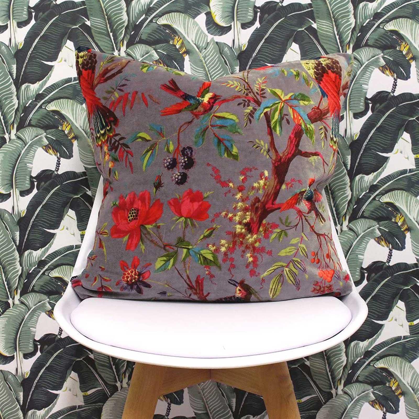 Tropical Cushion Covers Paradise Velvet Floral Cushions Cover 20" x 20