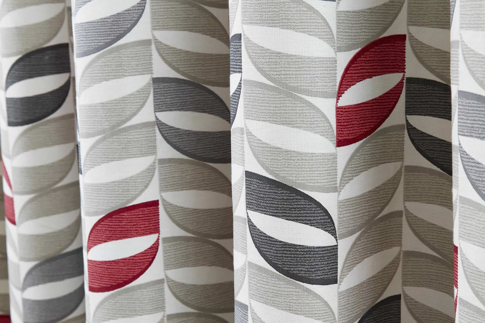 Copeland Geometric Retro Lined Eyelet Curtains Ready Made Ringtop