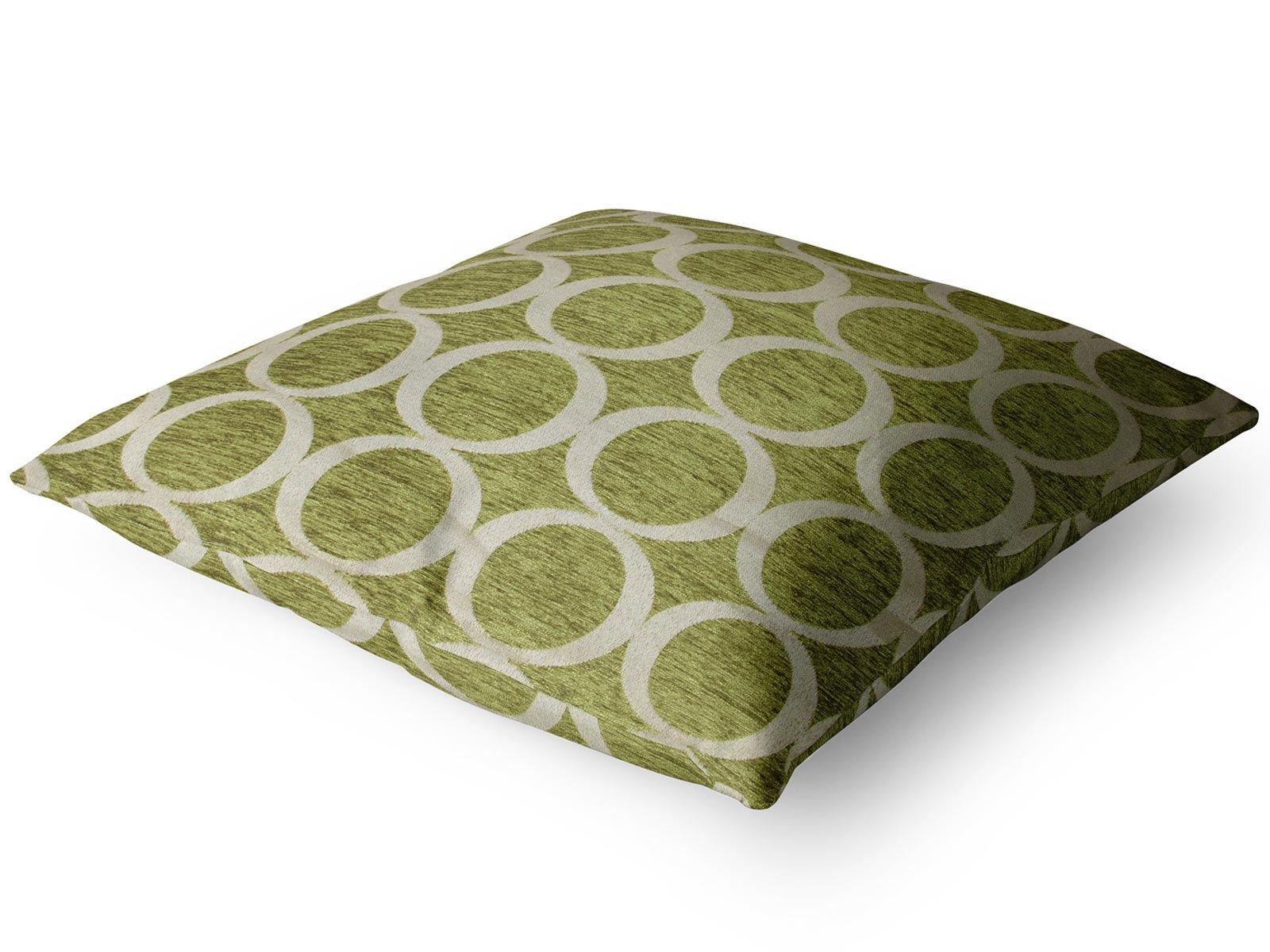 Green Lime Natural Cream Cushion Covers 18" x 18" (45cm x 45cm) Cover