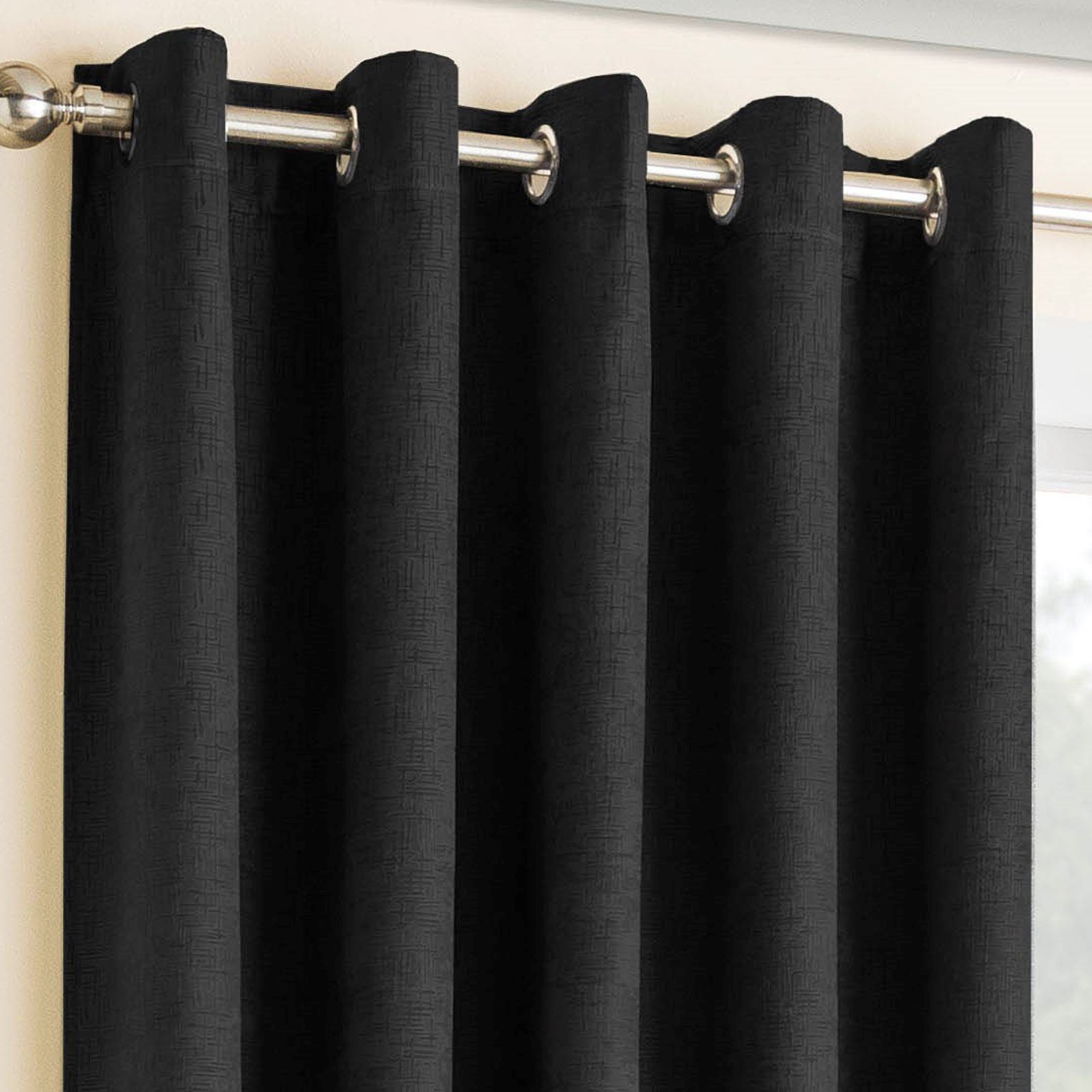 Blockout Eyelet Curtains Vogue Energy Saving Thermal Ring Top Curtain