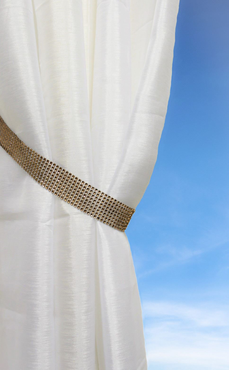 Diamante Curtain Tie Backs Pair Sparkle Bling Tiebacks Set of 2 Voile