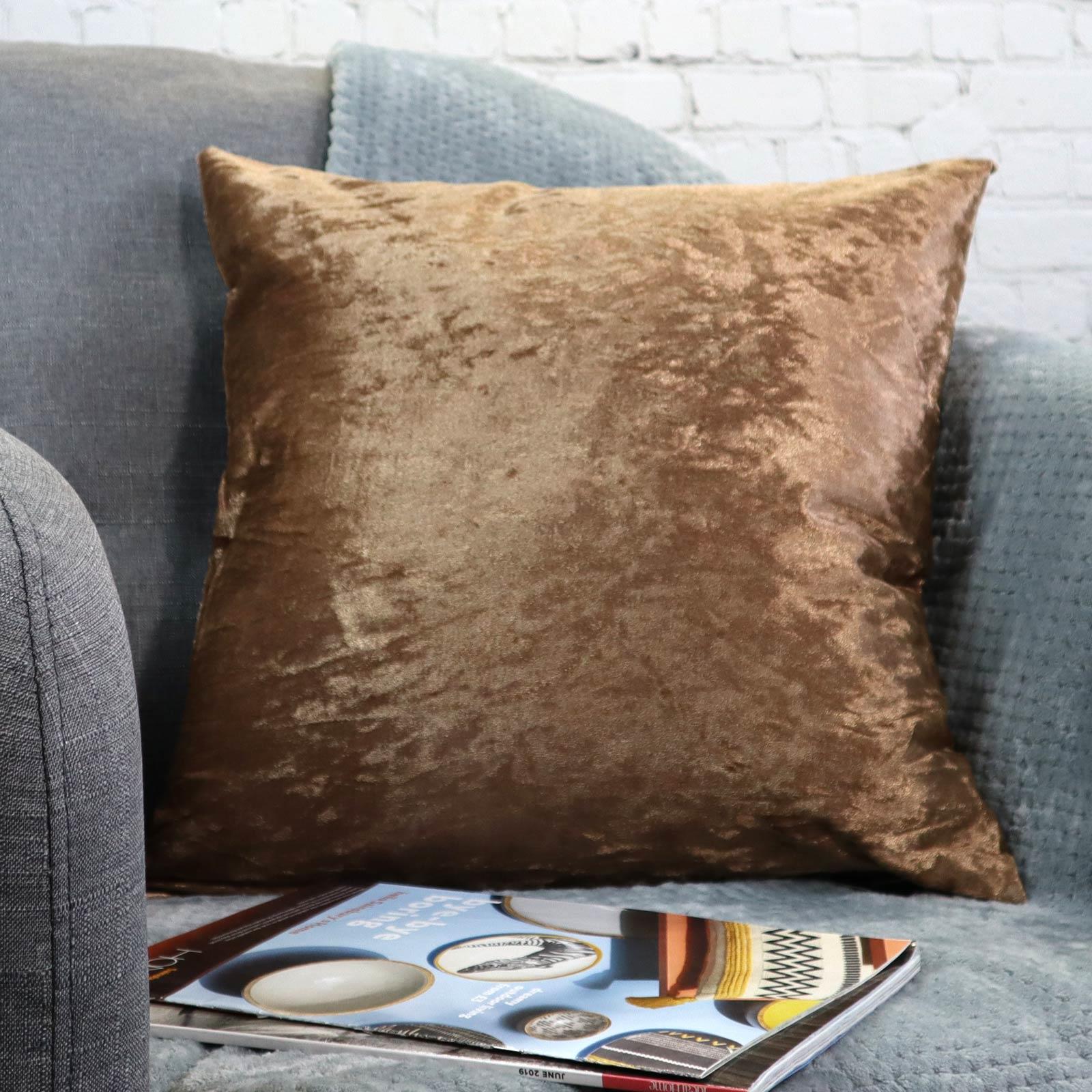 Crushed Velvet Cushion Covers Glam Plain Cushion Cover 18" x 18" 45cm x