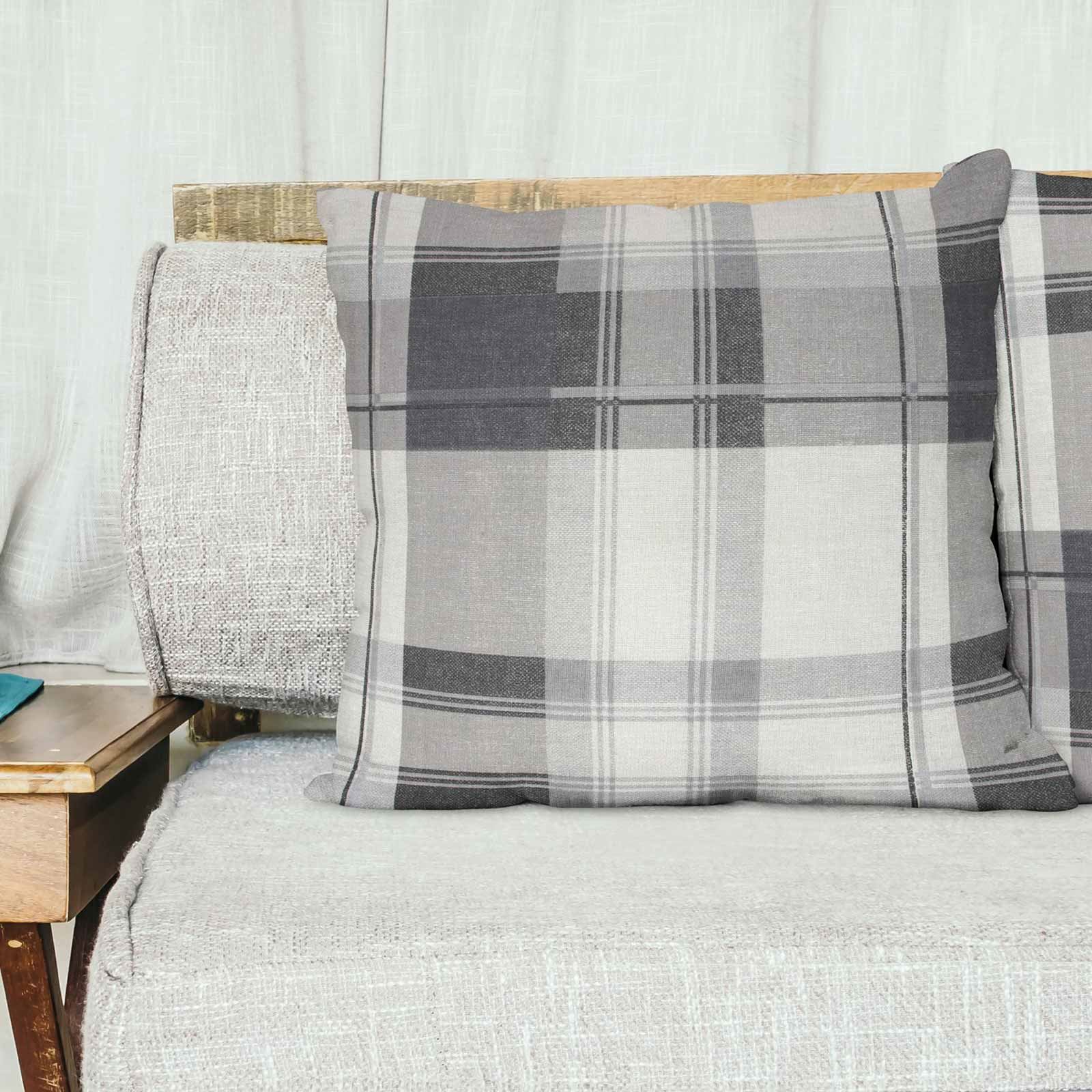 Grey Ochre Mustard Cushion Cover Collection 17"/18" Covers Filled