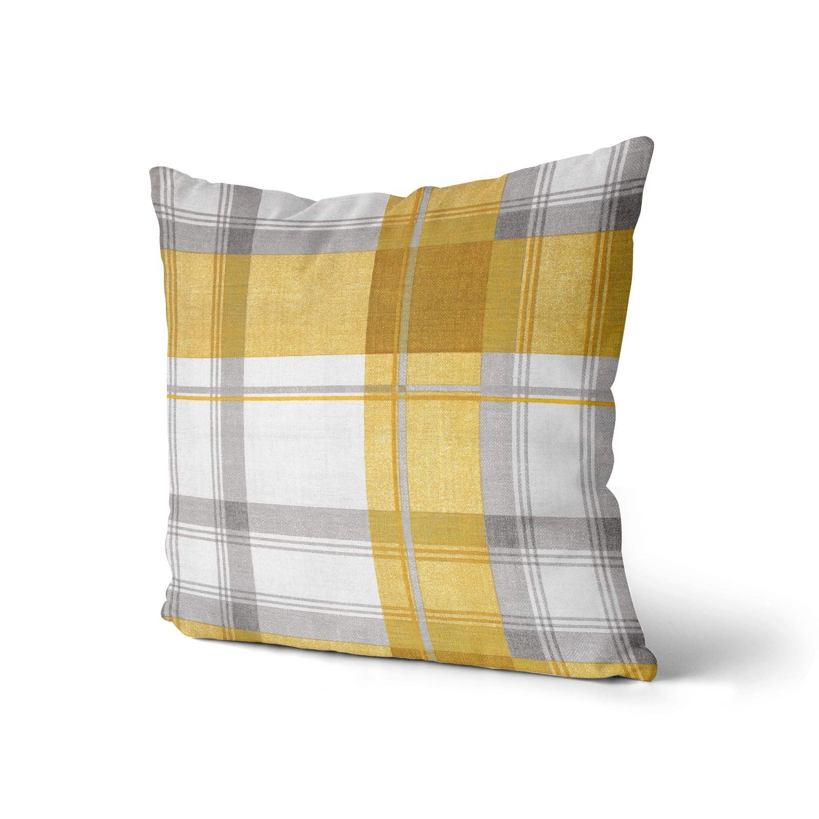 Grey Ochre Mustard Cushion Cover Collection 17"/18" Covers Filled