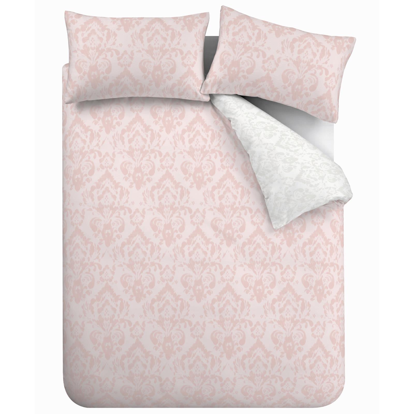 Catherine Lansfield Damask Blush Duvet Covers Pink Grey Quilt Cover