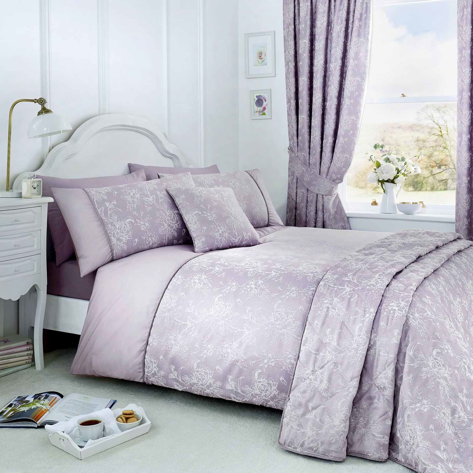 Heather Heather Heather copripiumini LILLA Stampato Cotone Quilt Set Set di biancheria da letto copertura 3edc0c Heather Heather Heather copripiumini LILLA Stampato Cotone Quilt Set Set di biancheria da letto copertura 3edc0c