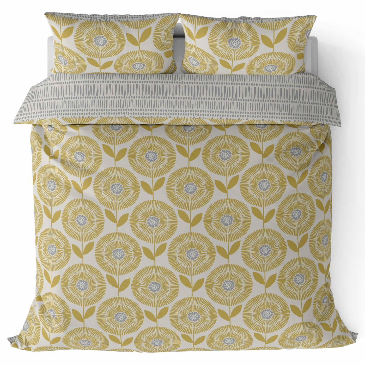 Gold Duvet Cover Mustard Yellow Printed / Jacquard Quilt Set Bedding