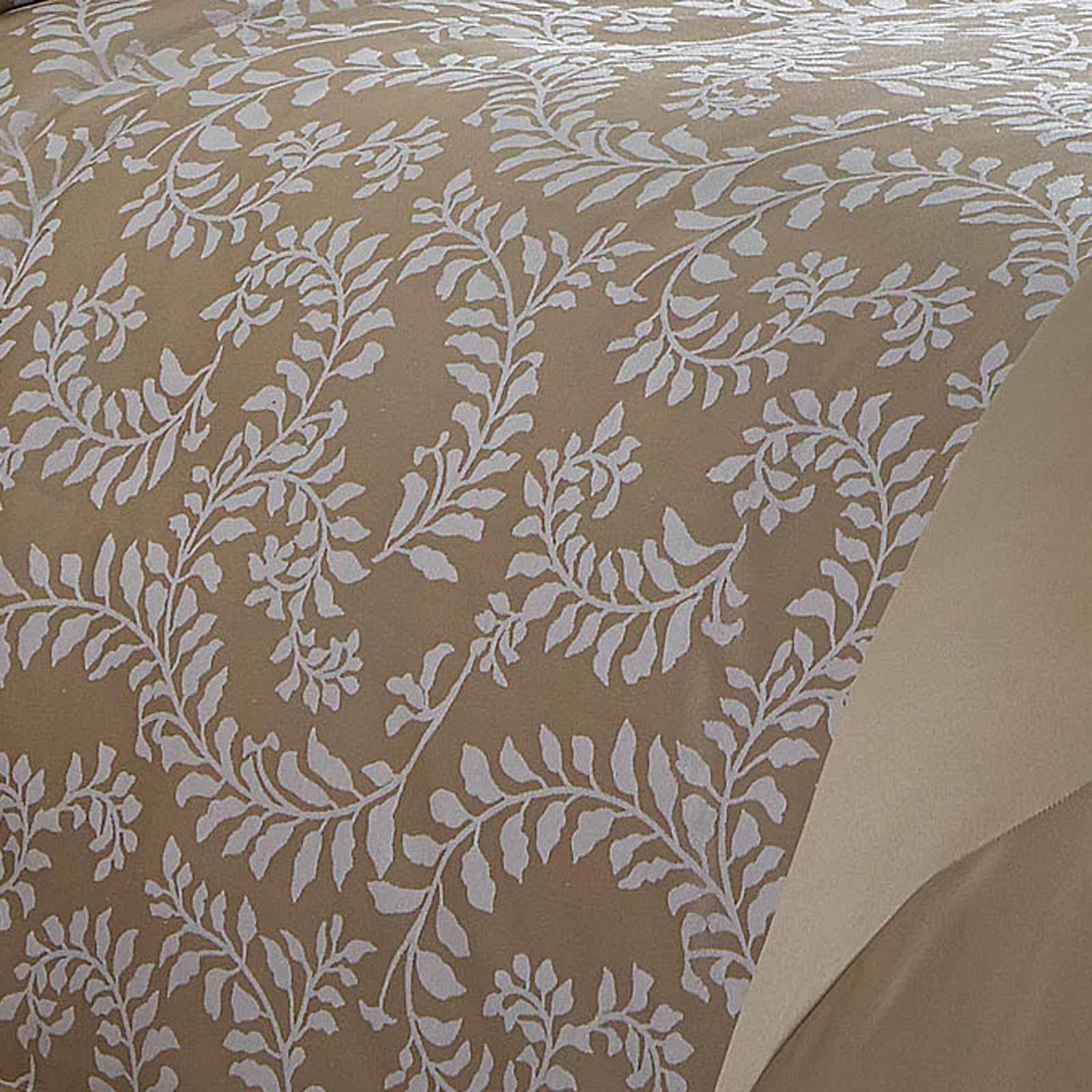 Gold Duvet Covers Cream Jacquard Leaf Woven Quilt Cover Luxury Bedding