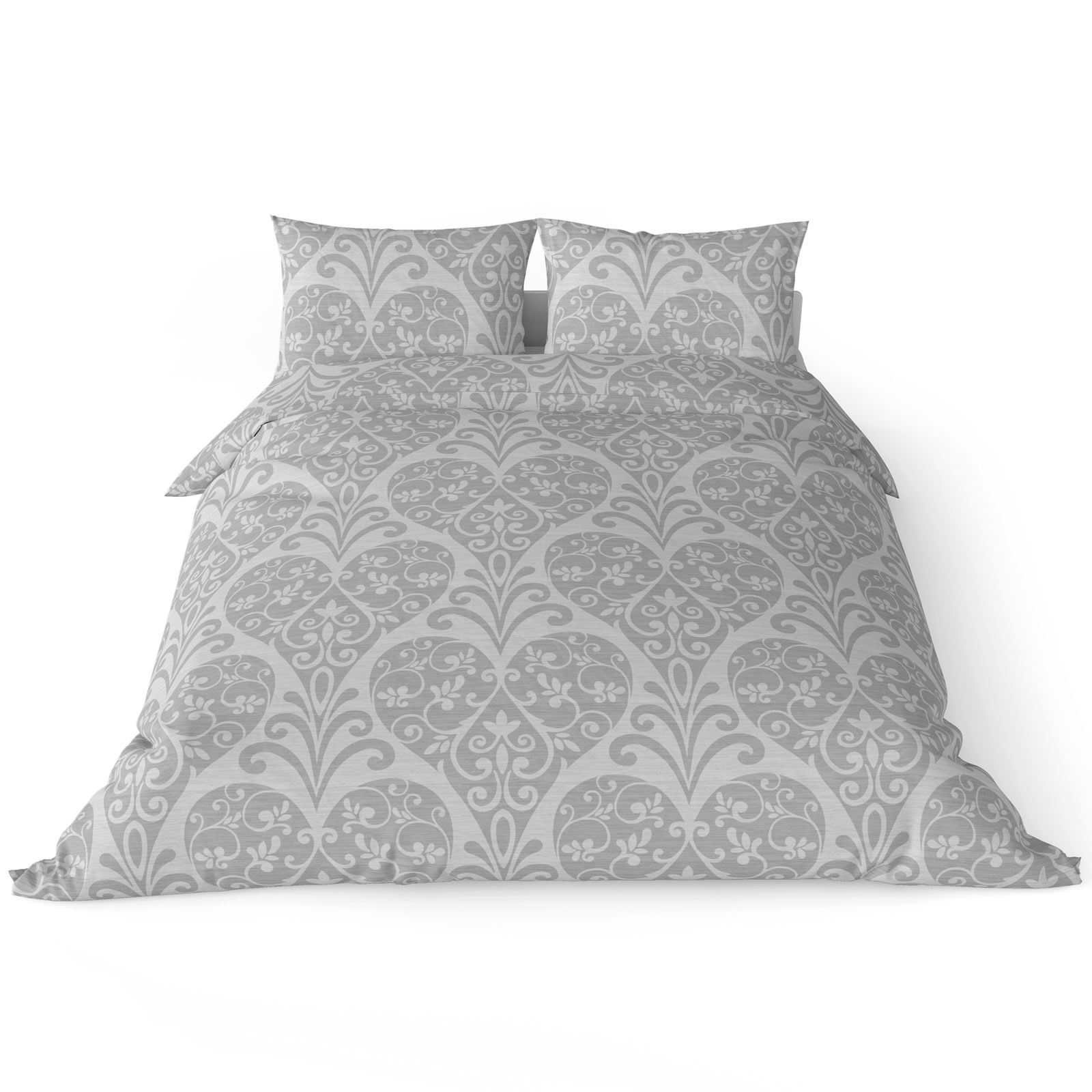 Silver Duvet Cover Grey Printed / Jacquard Quilt Set Bedding Covers