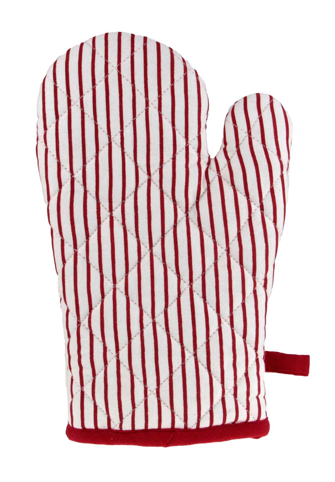 Single Oven Gloves 100/% Heat Resistant Cotton Oven Gauntlet Mitts Beige Checked