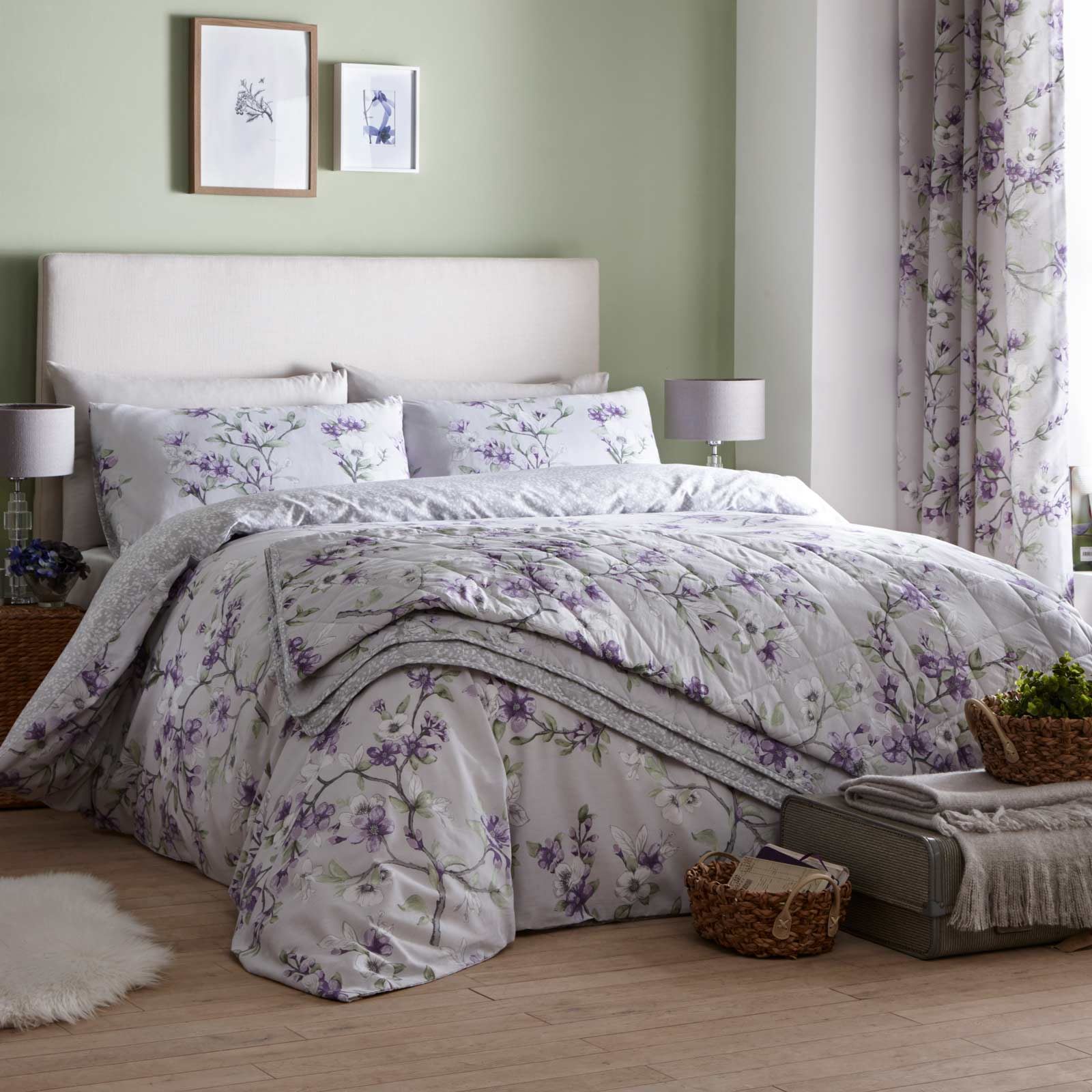 Heather Heather Heather copripiumini LILLA Stampato Cotone Quilt Set Set di biancheria da letto copertura 3edc0c Heather Heather Heather copripiumini LILLA Stampato Cotone Quilt Set Set di biancheria da letto copertura 3edc0c