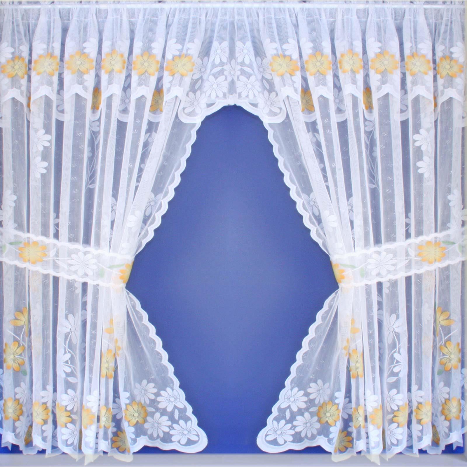 Yellow Curtain Sets Floral Primrose Complete Kitchen Window Ready Made