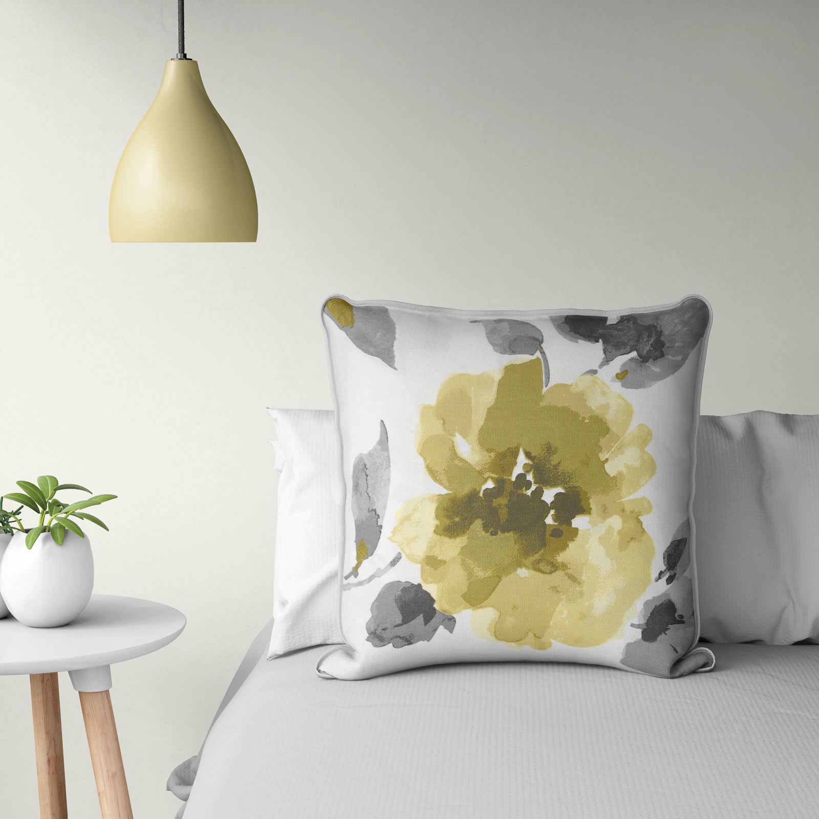 Grey Ochre Mustard Cushion Cover Collection 17"/18" Covers Filled