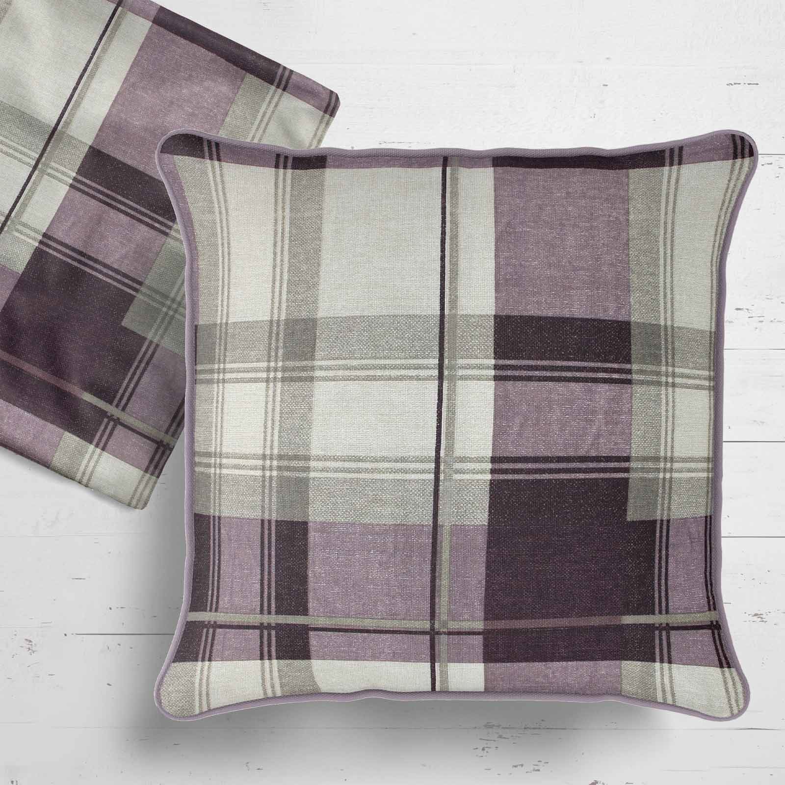 Set of 2 Cushion Covers Balmoral Tartan Check Cushions Cover Pairs 17