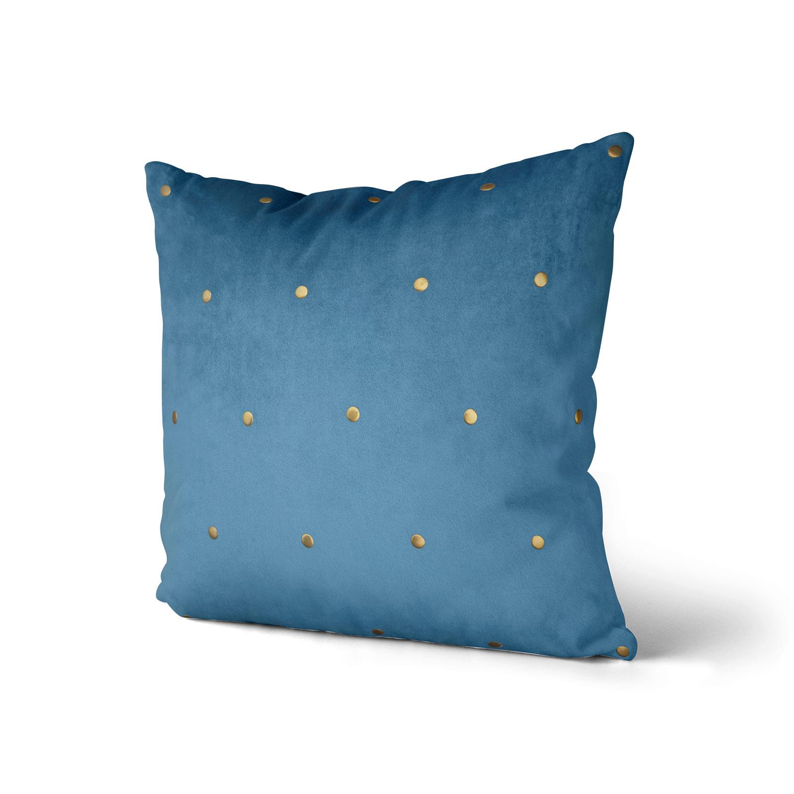 Velvet Filled Cushion Rocco Kensington Luxury Studded Throw Cushions 17/" x 17/"