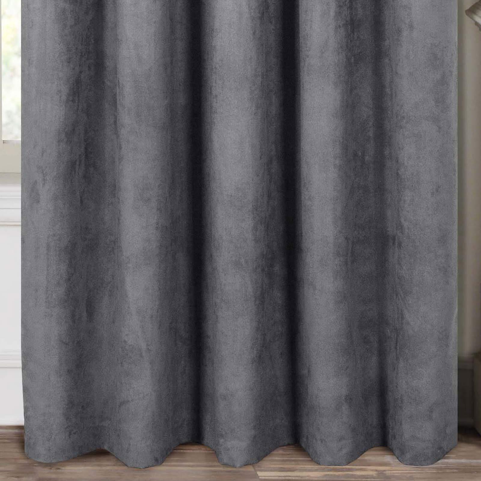 Grey Tape Top Curtains Silver Faux Suede 3 Lined Pencil Pleat