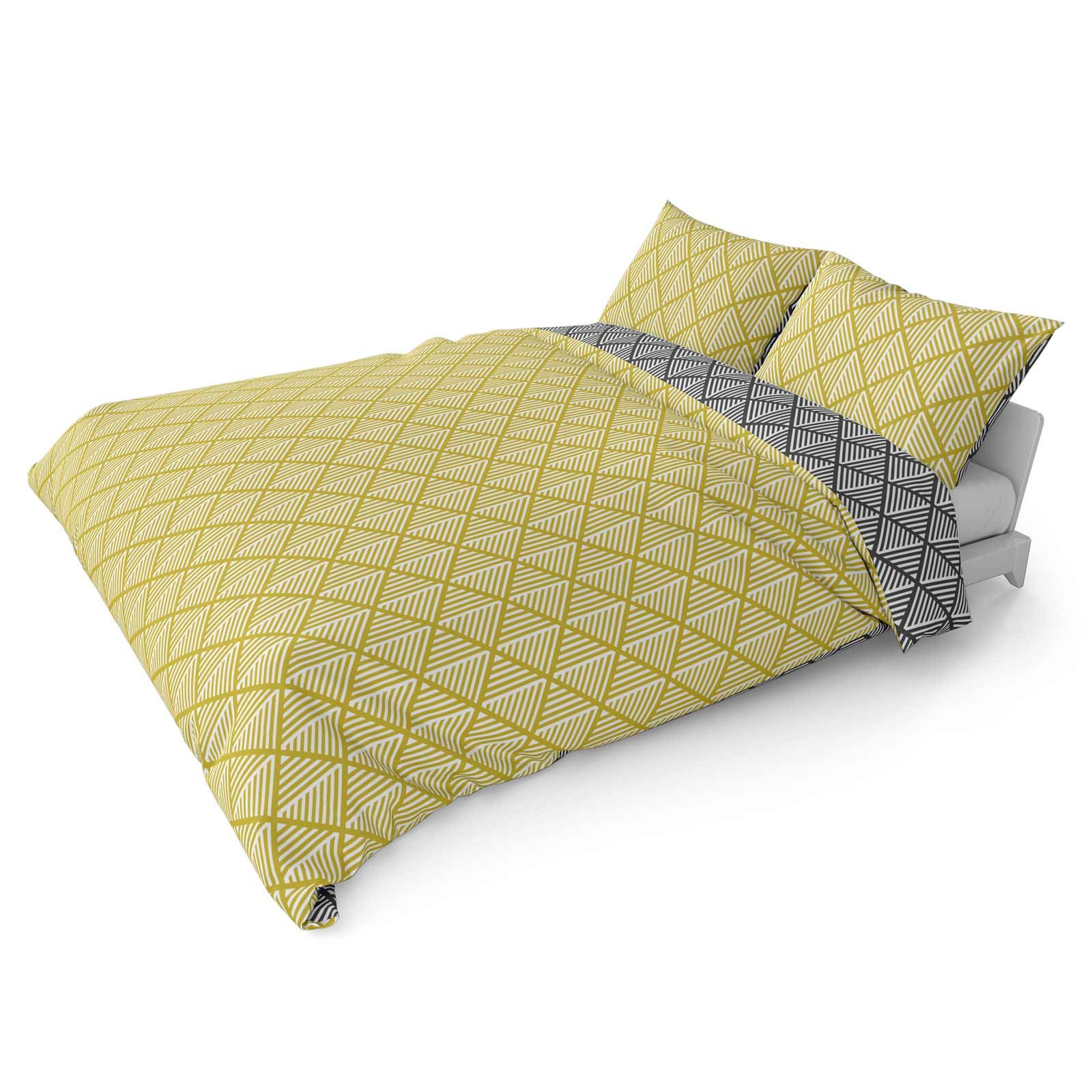 Ochre Duvet Cover Yellow Mustard Printed Quilt Set Bedding Covers Sets