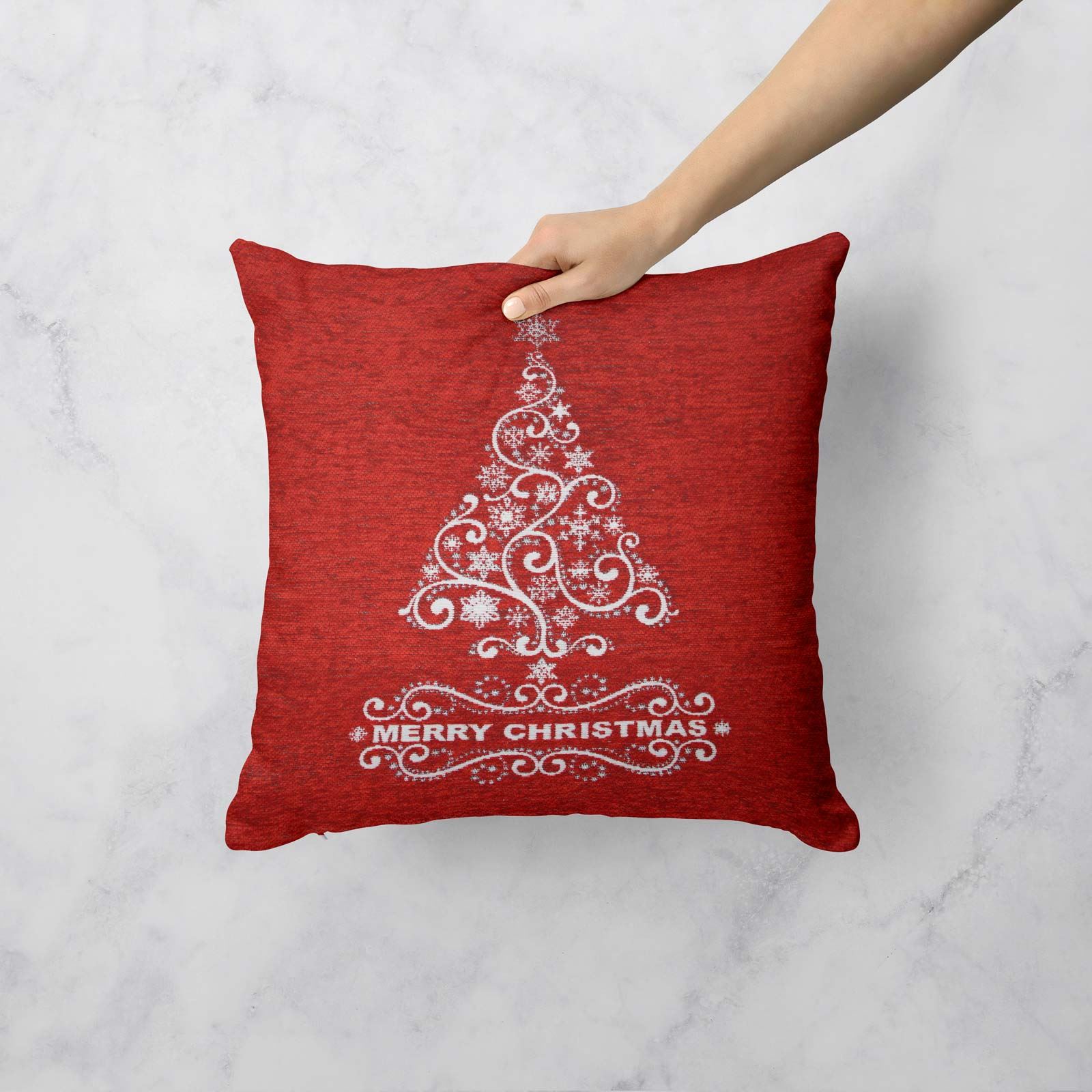 Christmas Cushion Cover Luxury Festive Xmas Chenille Tapestry Cushion