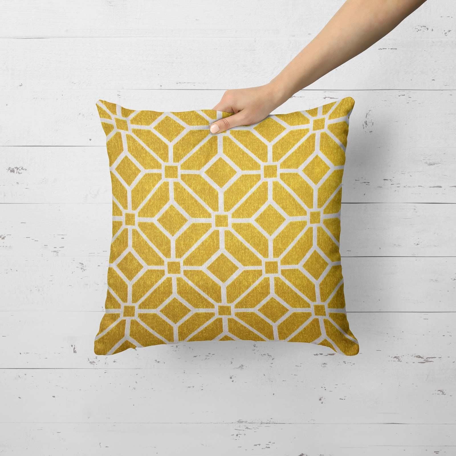 Grey Ochre Mustard Cushion Cover Collection 17"/18" Covers Filled