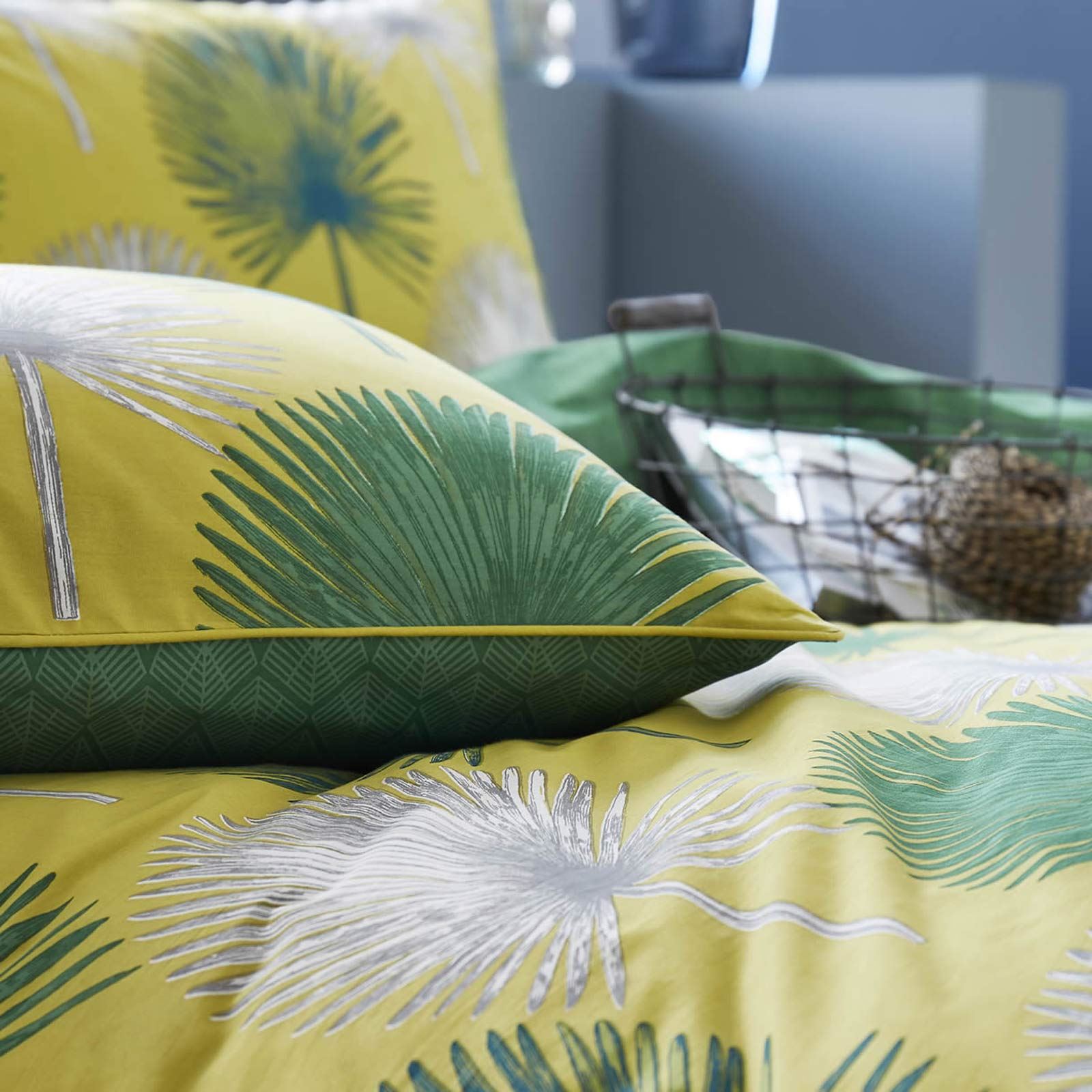 Green Duvet Covers Palm Leaf Tropical 100 Cotton Luxury