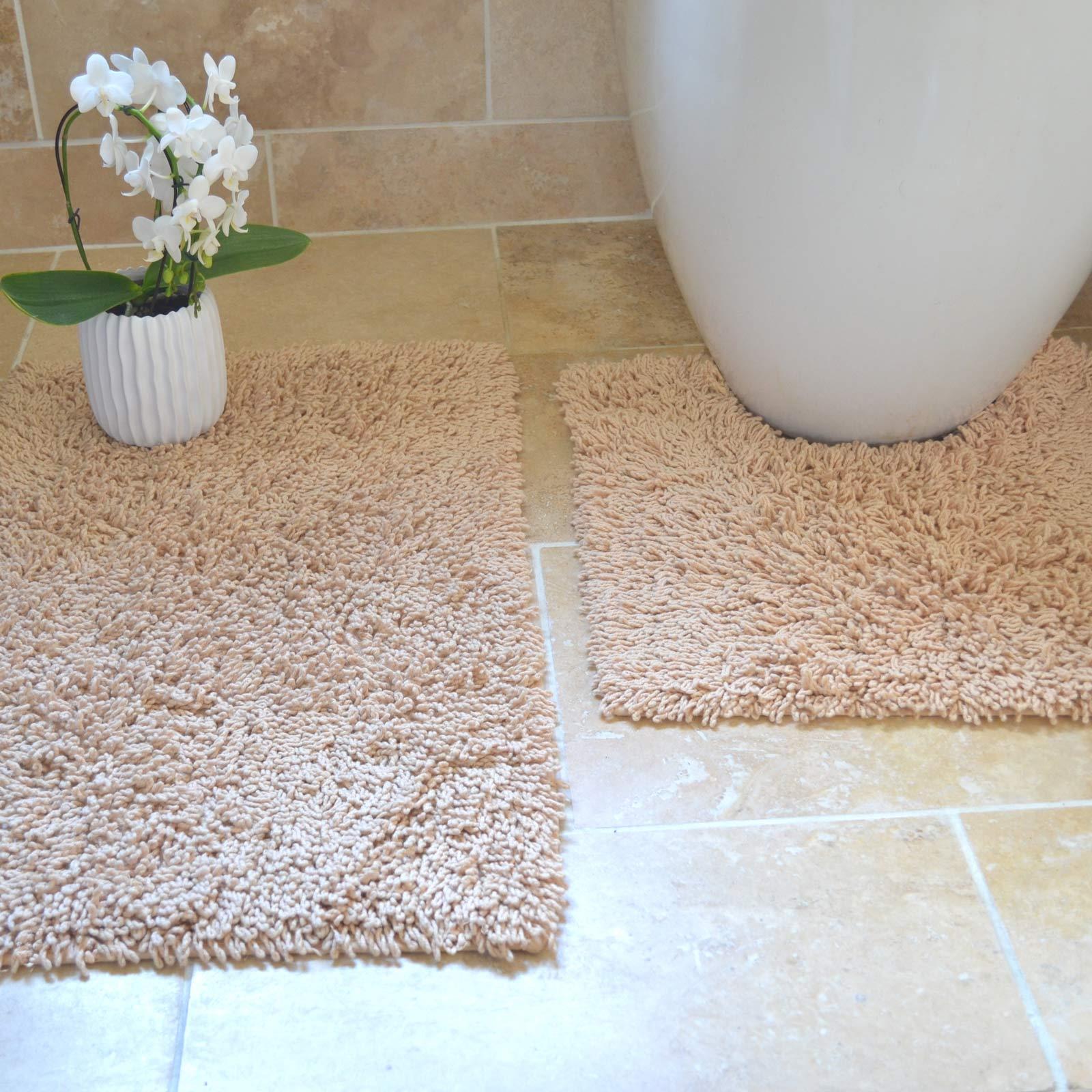 2 Piece Bath Mat Pedestal Set Tumble Twist 100 Cotton Bath Toilet