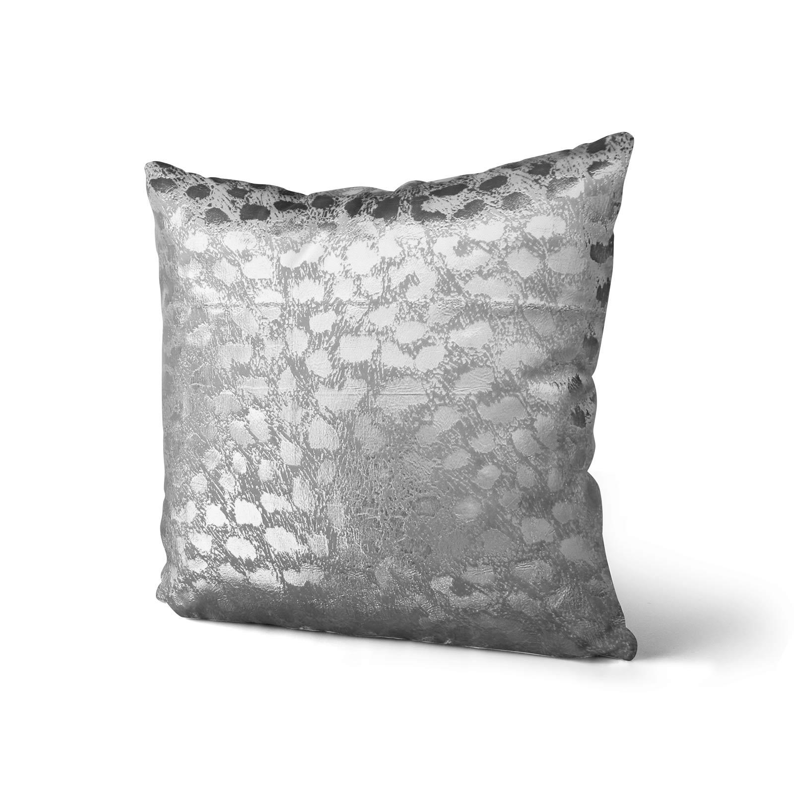 Grey Cushion Covers Silver Metallic Sparkle Sofa Throw Filled Cushions
