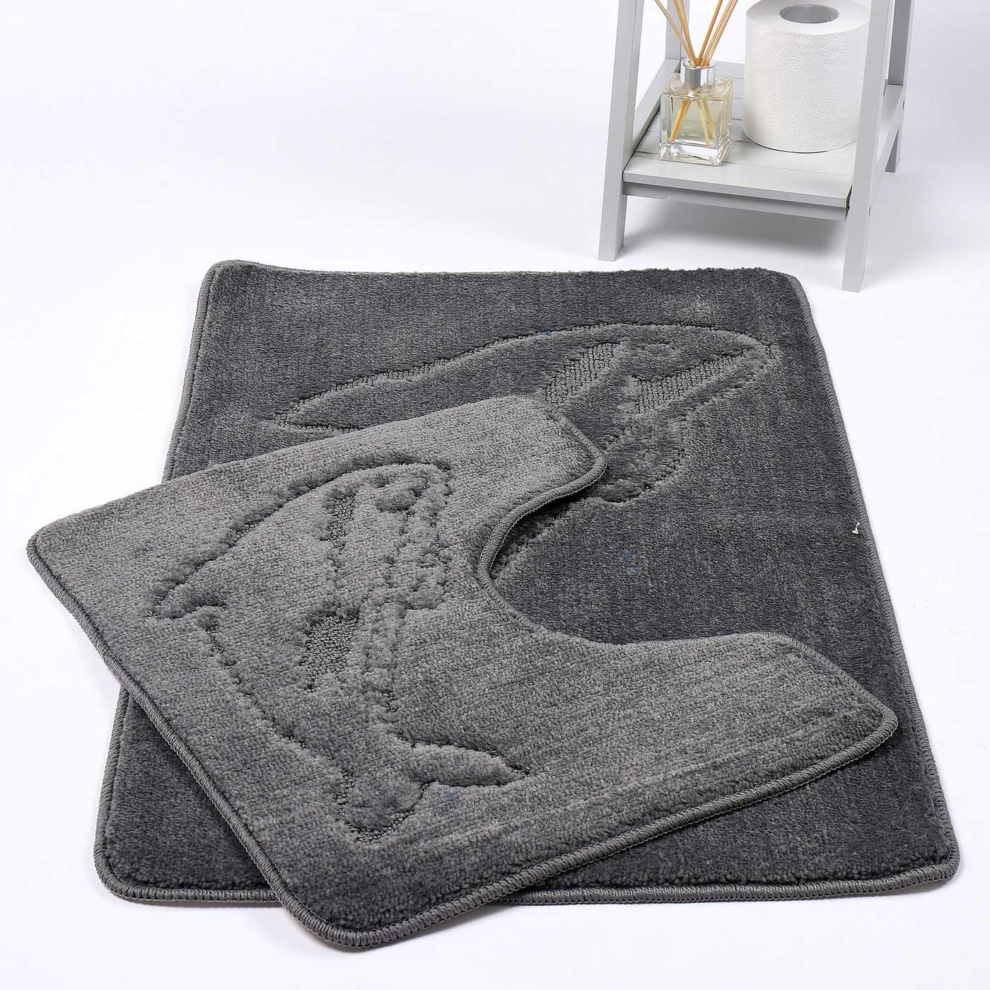 Non Slip 2 Piece Bath Mat Sets Dolphin Super Soft Bathroom Shower