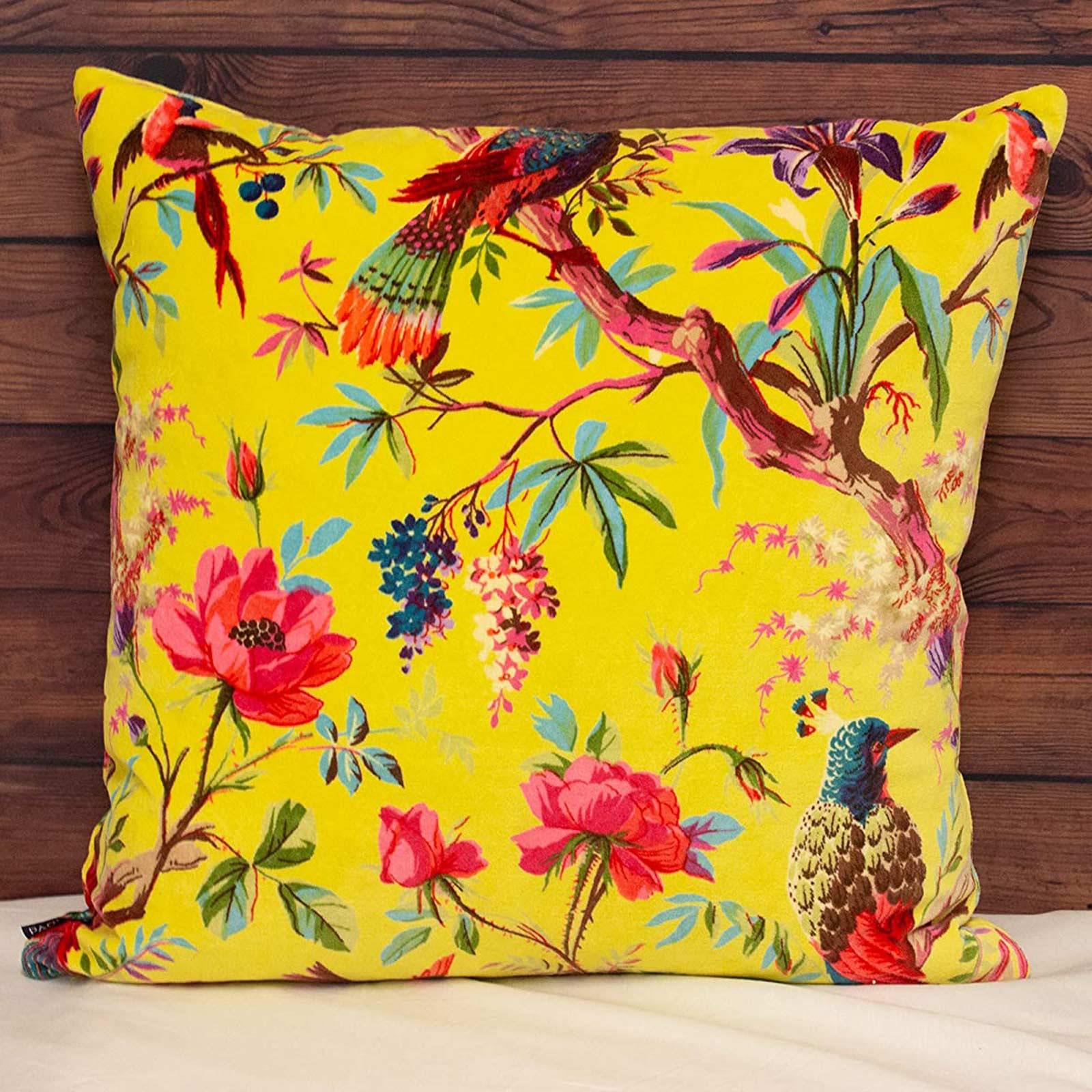 Tropical Cushion Covers Paradise Velvet Floral Cushions Cover 20" x 20