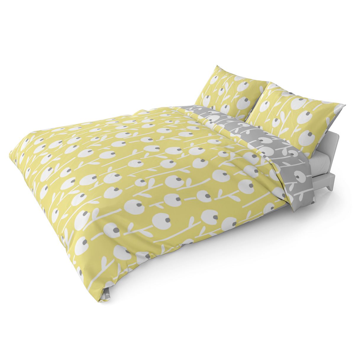 Ochre Duvet Cover Yellow Mustard Printed Quilt Set Bedding Covers Sets