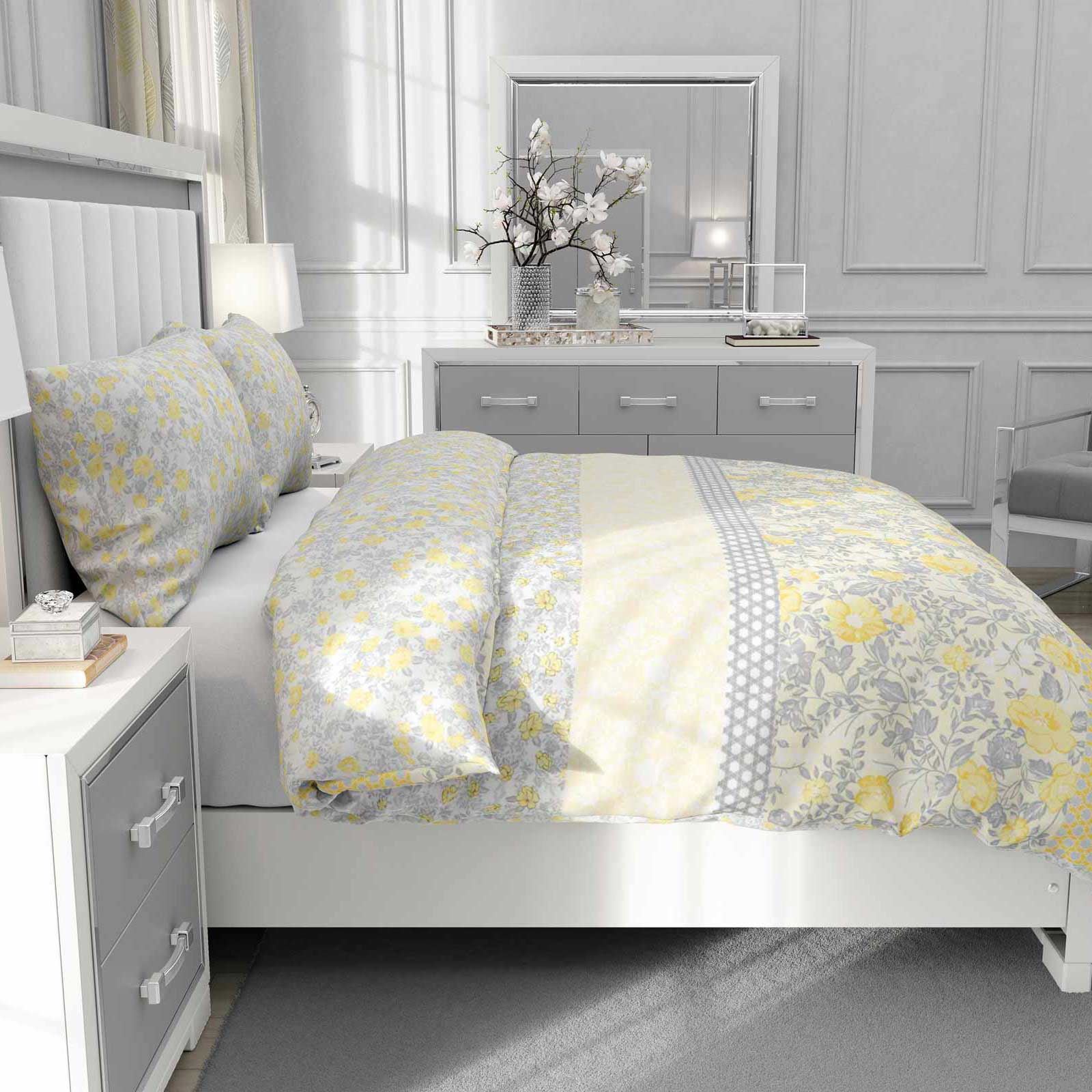 Ochre Duvet Cover Yellow Mustard Printed Quilt Set Bedding Covers Sets