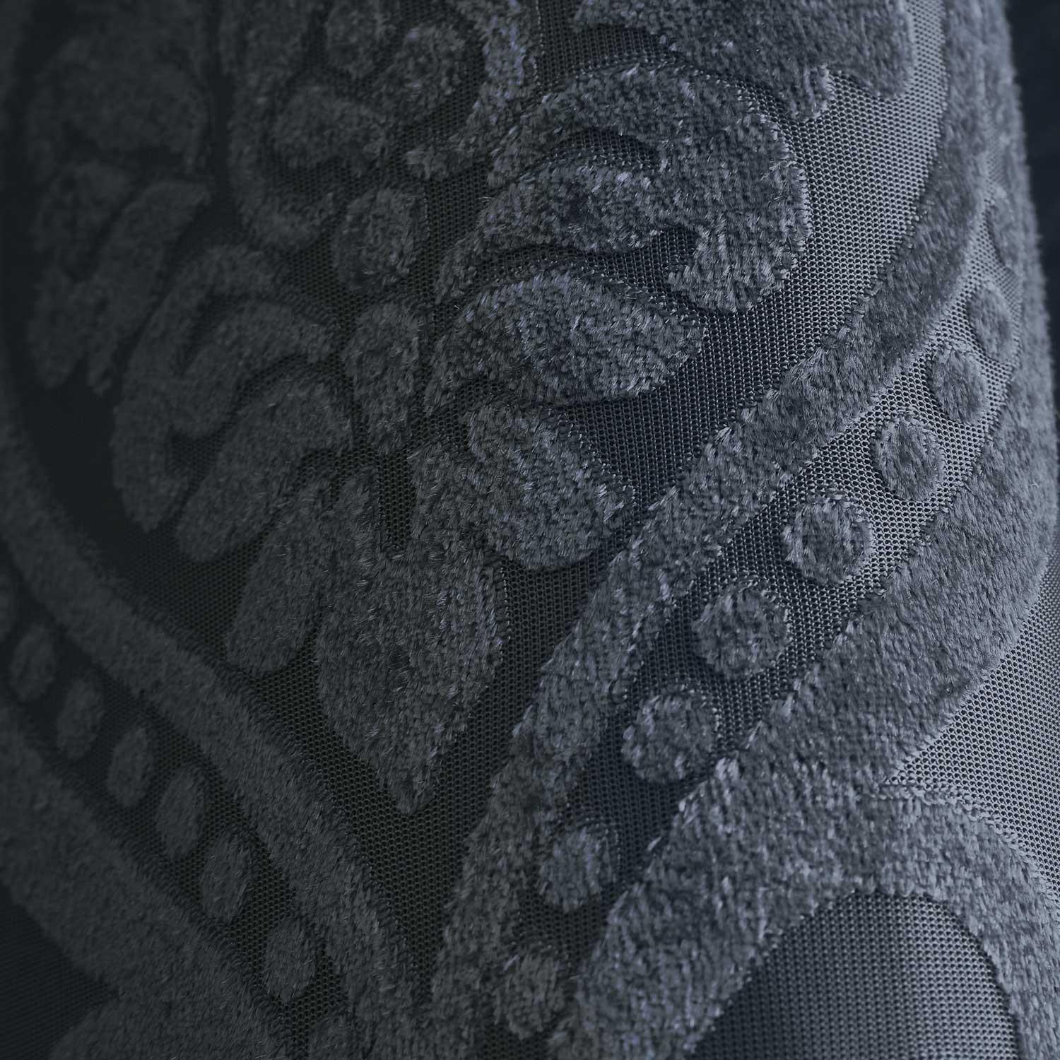 Navy Oeillet Rideaux Damassés Jacquard Prêt Fabriqué Doublé Bague Haut Bleu Rideau Paire