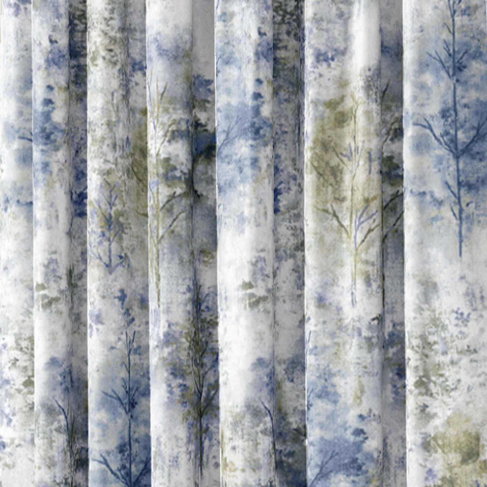 Curtains Blinds Woodland Watercolour Trees Print Lined 3 Tape