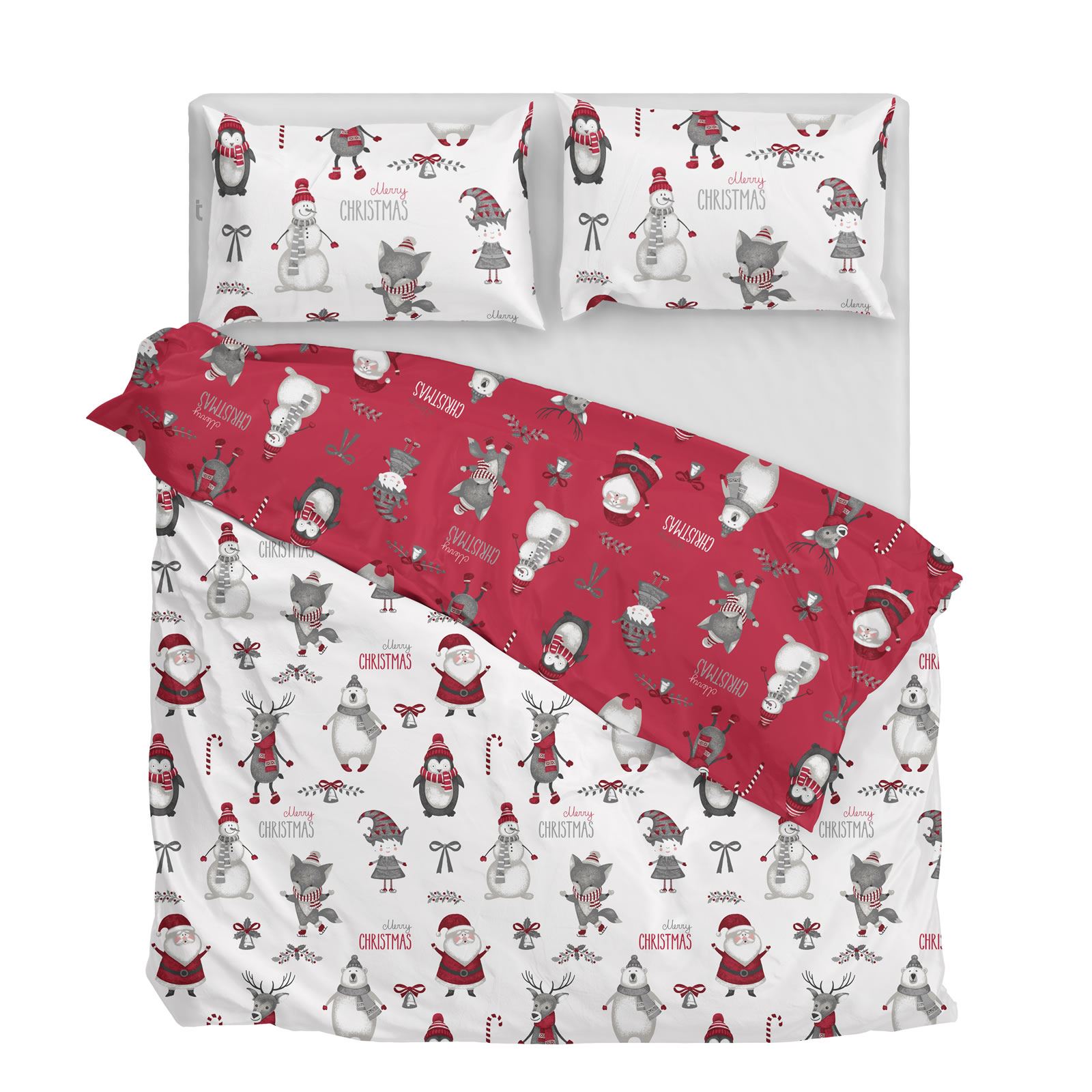 Christmas Duvet Covers Xmas Kids Childrens Red Quilt Cover Bedding Sets