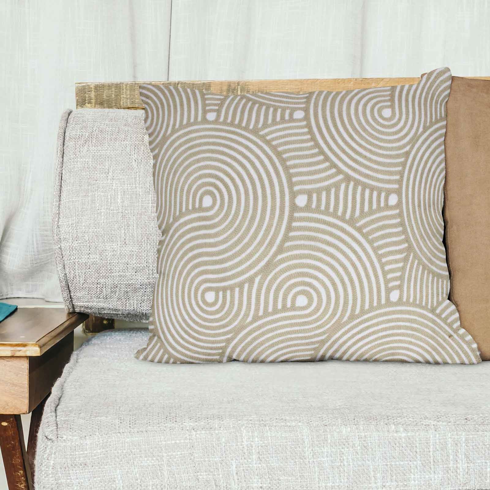 Green Lime Natural Cream Cushion Covers 18" x 18" (45cm x 45cm) Cover