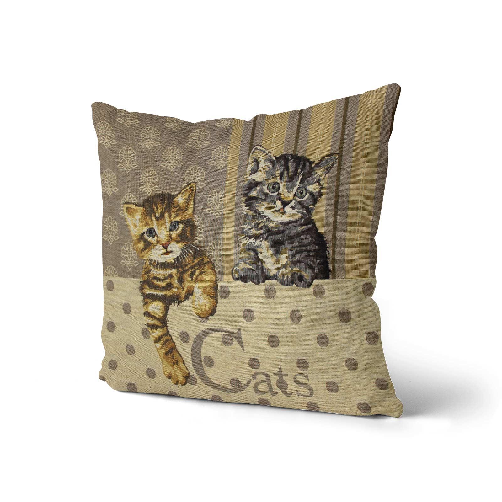 Cats & Dogs Cushion Covers Tapestry Cute Vintage 18" 45cm Filled
