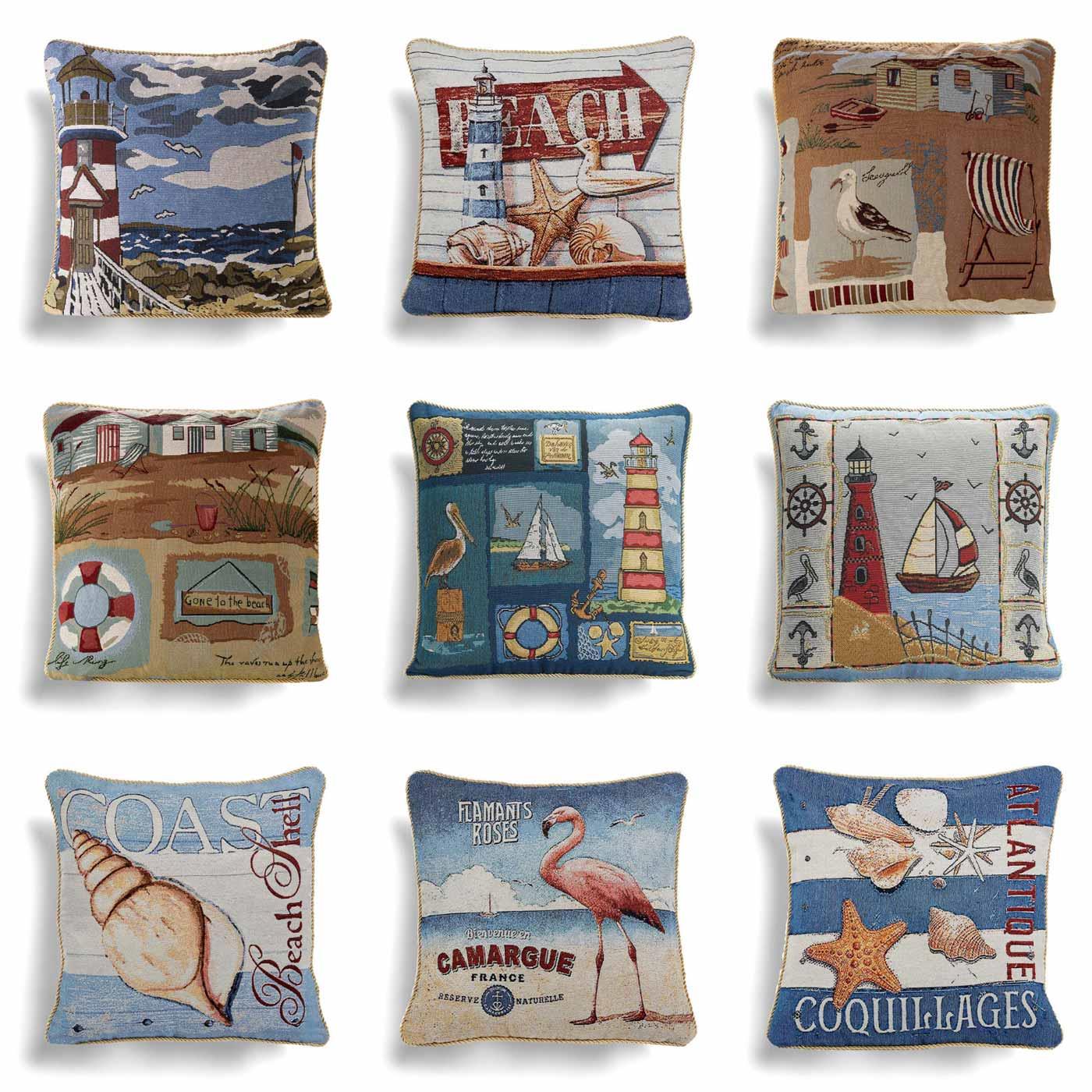 Tapestry Cushion Covers Seaside Beach Nautical Modern Throw