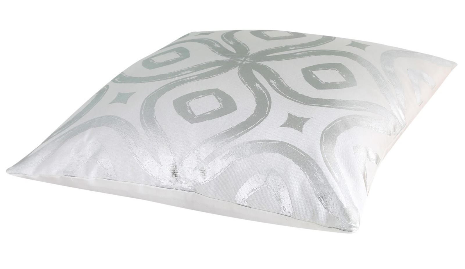 METALLIC PRINTED CUSHION COVER MODERN METAL FOIL CUSHION COVERS SILVER
