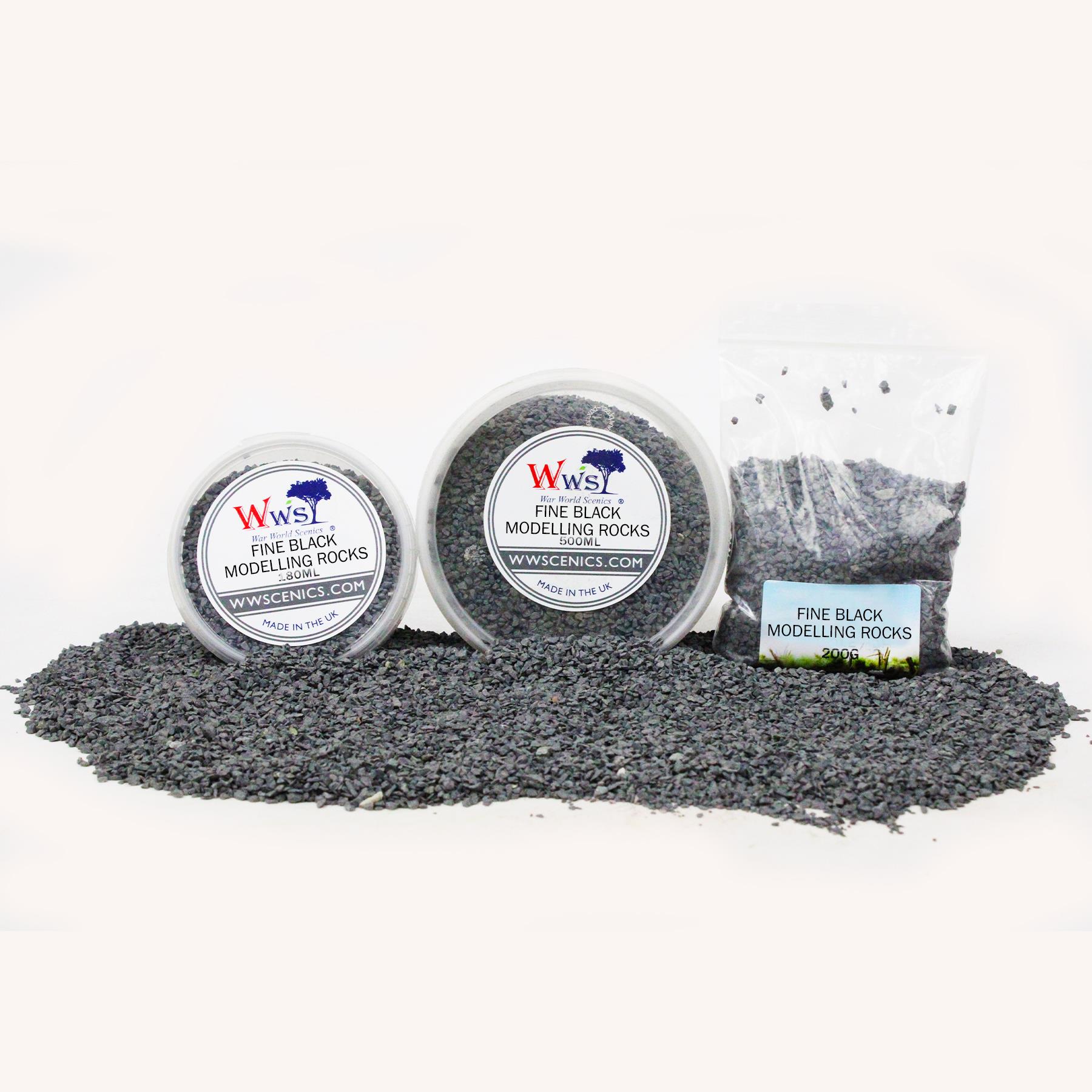 Fine Black Modelling Rocks 1-3mm | Wargame Scenery & Basing Material - Picture 22 of 27