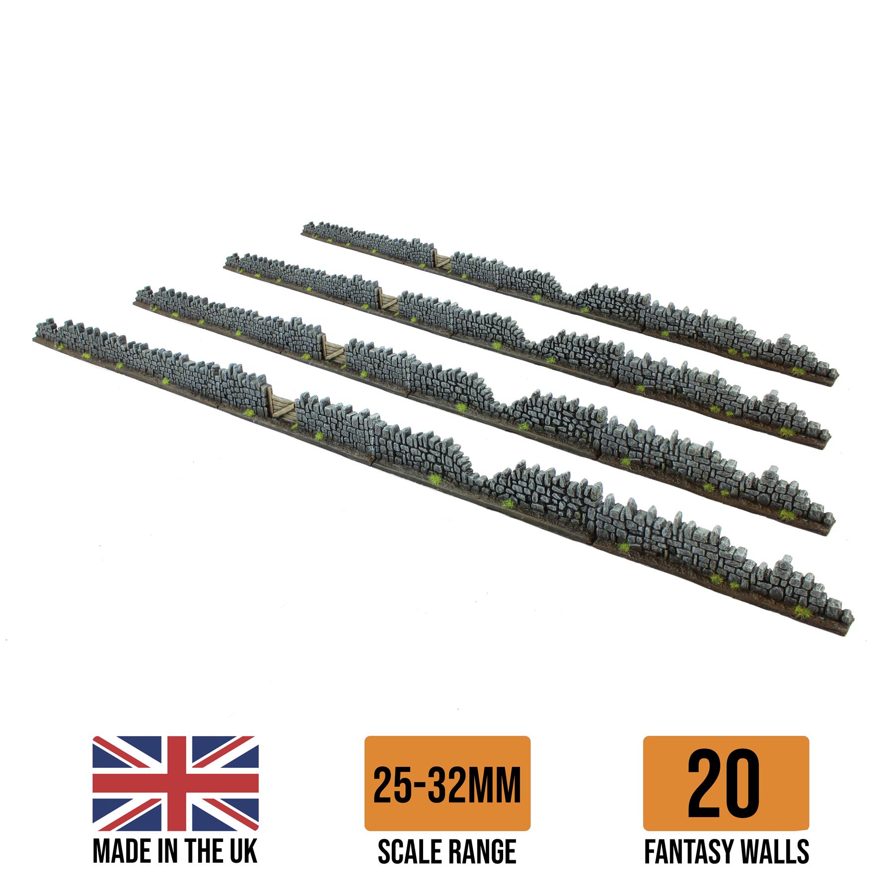 WWG Damaged Fantasy Resin Walls (Set of 5, 10 or 20) – Wargaming Tabletop - Picture 22 of 28