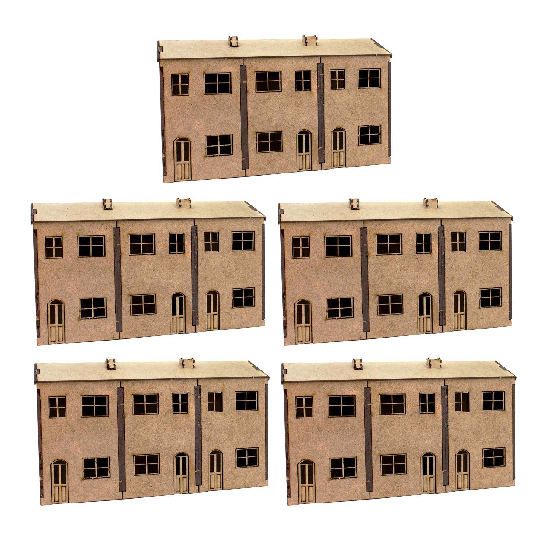 WWS Scratch Aid Building - Facciata di Casa Tripla - Modellismo Ferroviario - Photo 24/30