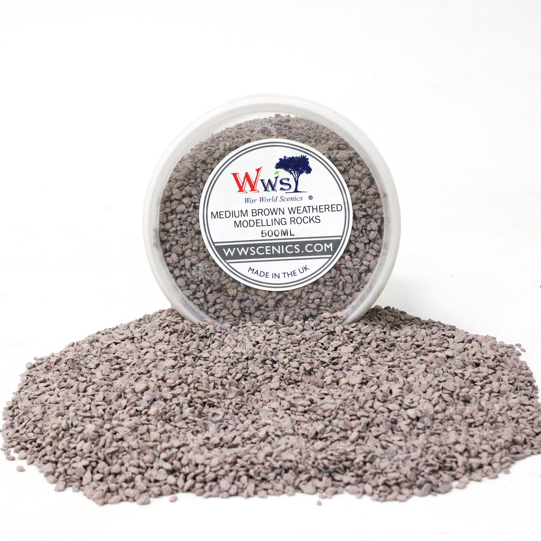 WWS War World Scenics – Rocce Marroni Medi 1-3mm Per Modellismo | 500ml Di Materiale Base Per Diorami, Wargame E Treni