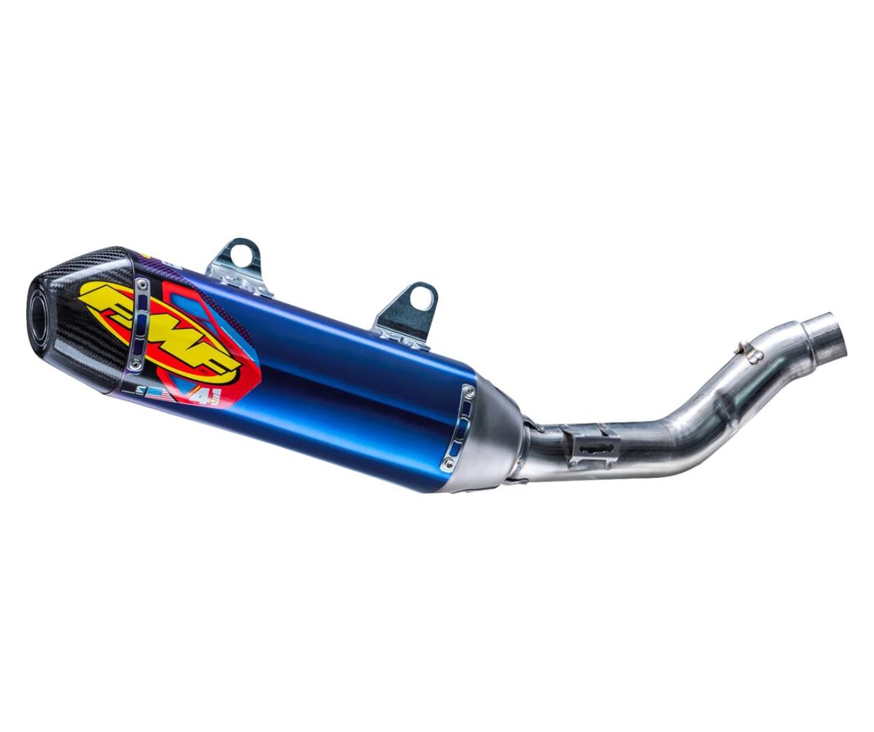 FMF Factory 4.1 RCT Blue Carbon End Exhaust Silencer For Kawasaki