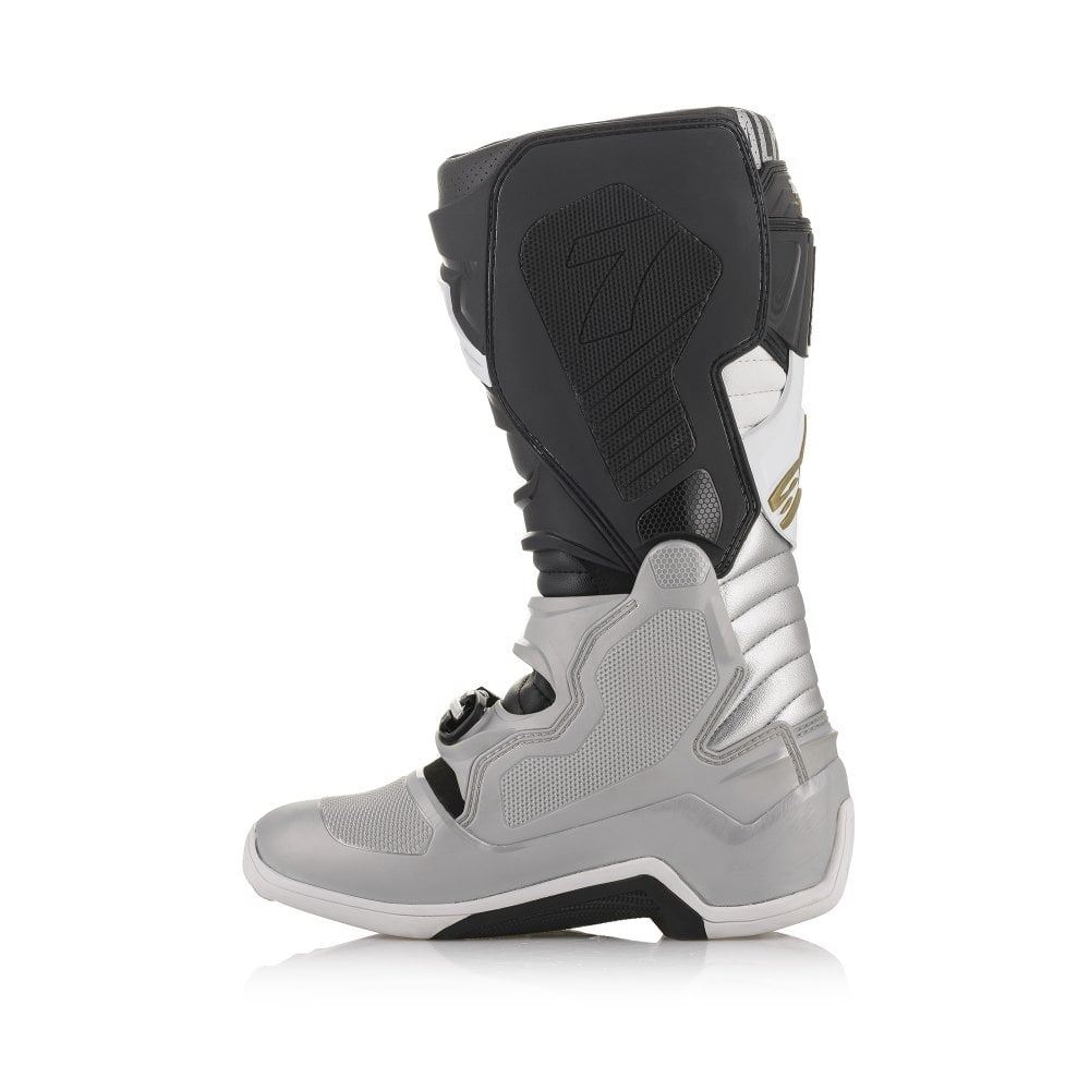 Stivali Alpinestars Tech 7 Nero Argento Bianco Oro Motocross Enduro Tech Seven - Foto 18 di 30